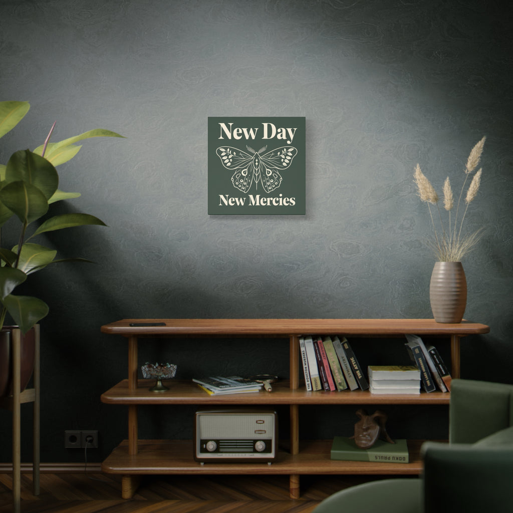 New Day New Mercies Christian Matte Canvas Wall Art | Faith Home Decor | Christian Housewarming Gift