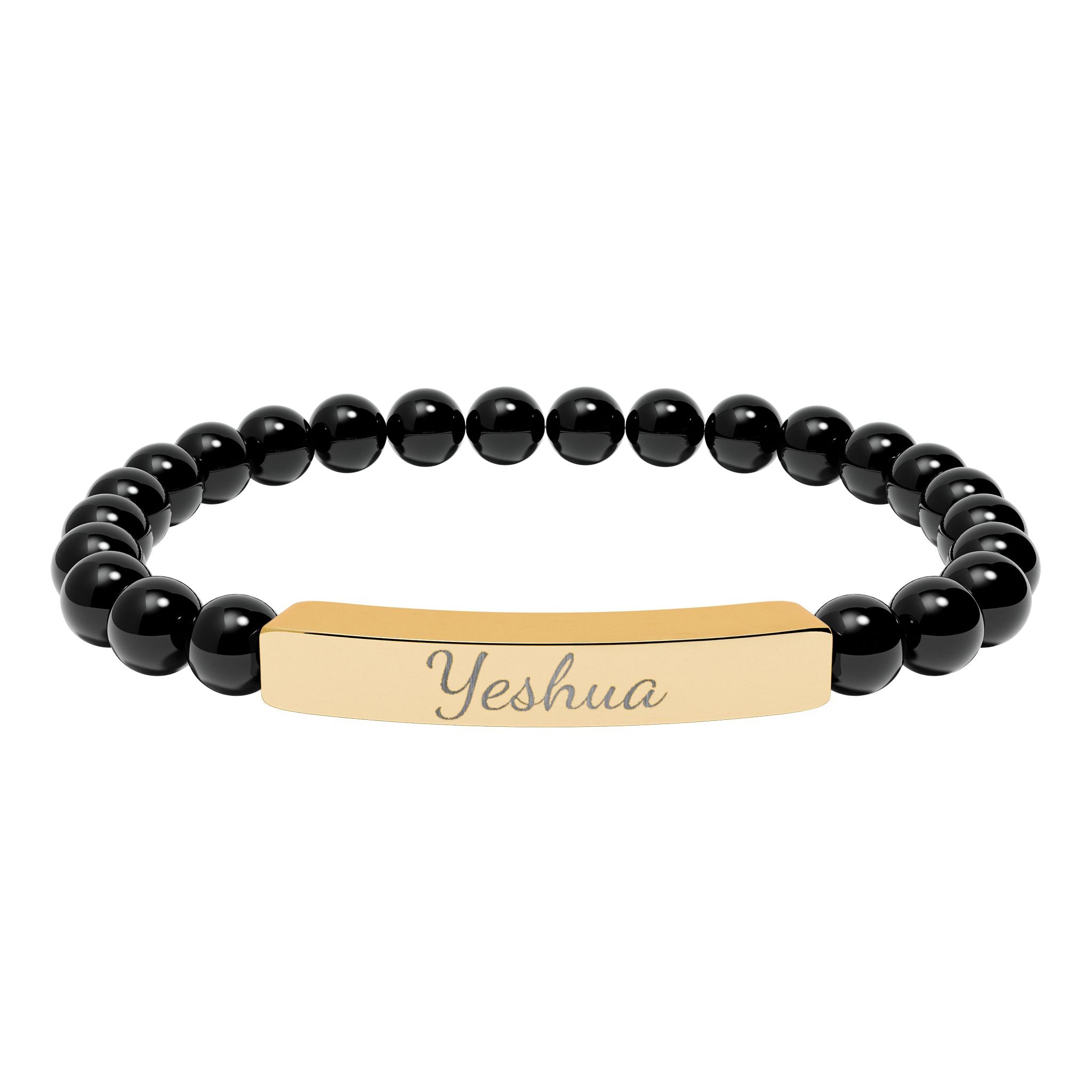Yeshua Engraved Christian Bracelet | Faith-Based Jewelry for Women | Stainless Steel Bar Bracelet | Christian Gift for Her
