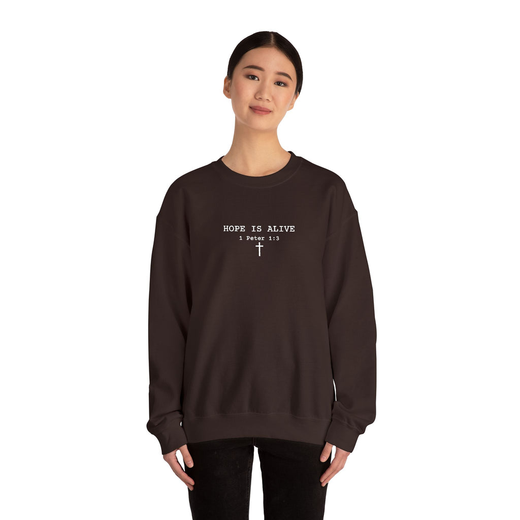 Hope is Alive Embroidered Gildan Unisex Crewneck Sweatshirt | Christian Gift |