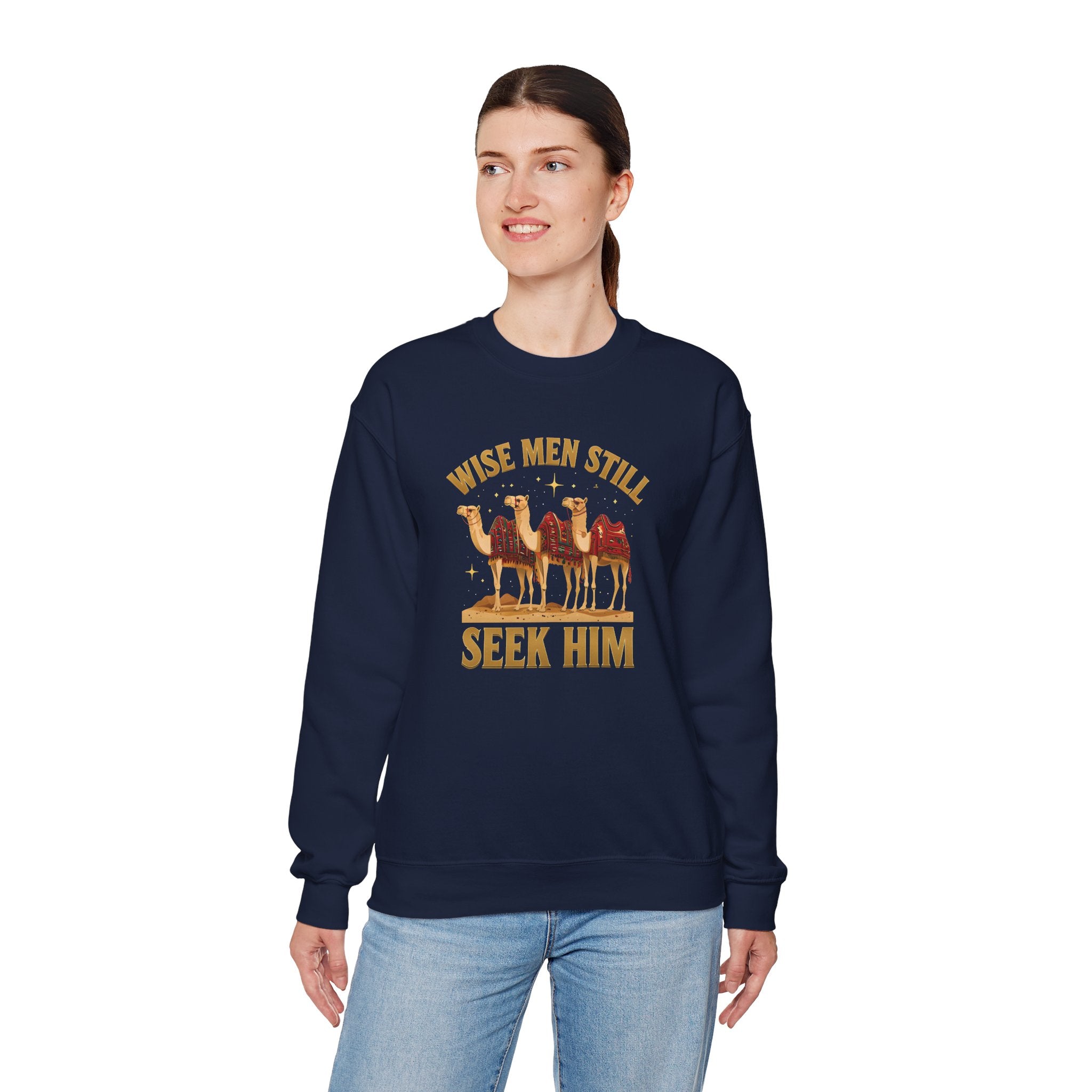Wise Men Still Seek Him Gildan Unisex Crewneck Sweatshirt | Gift for Men | Religious Holiday Apparel