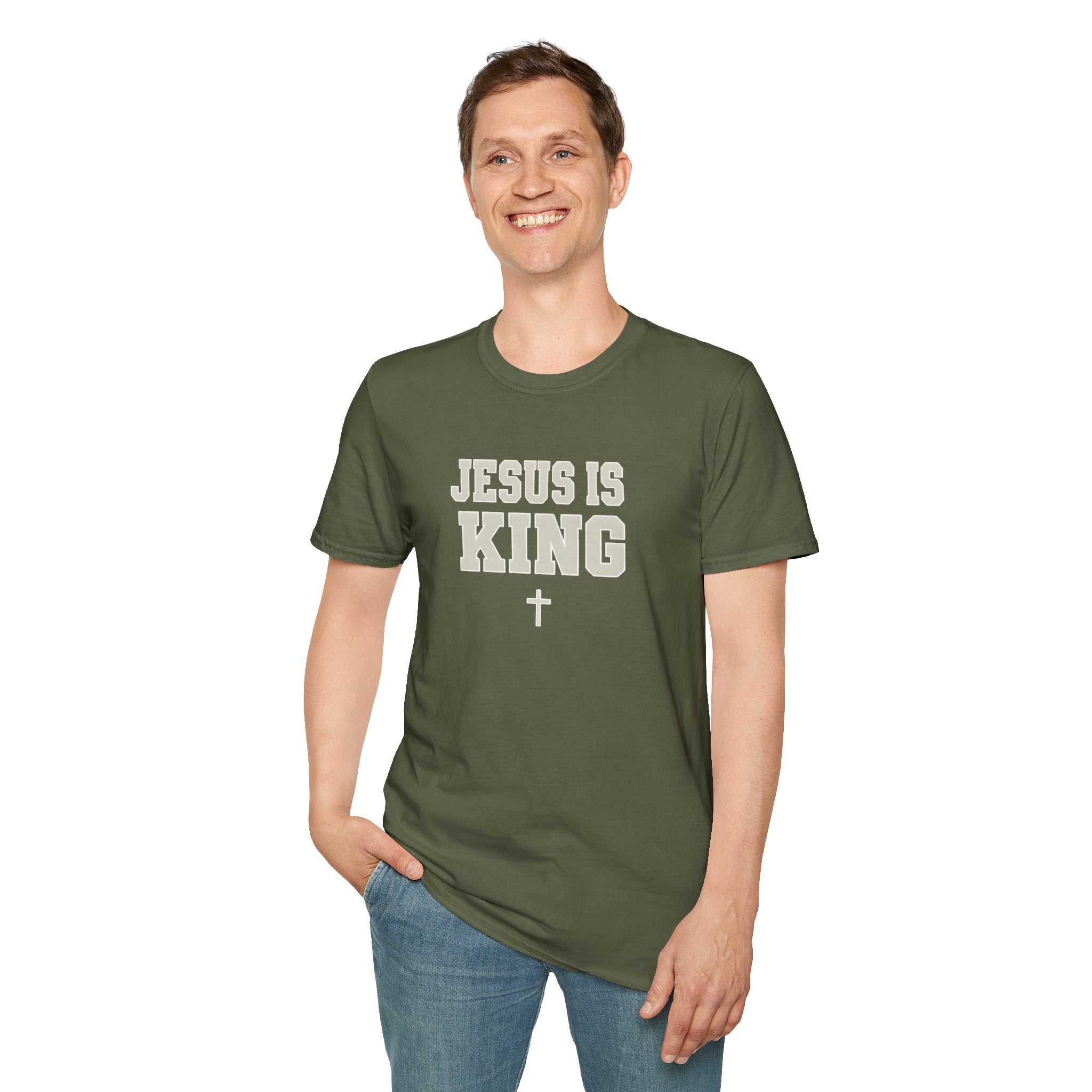 Jesus is King Unisex Gildan Softstyle T-Shirt | Christian Faith Apparel | Christian Gifts