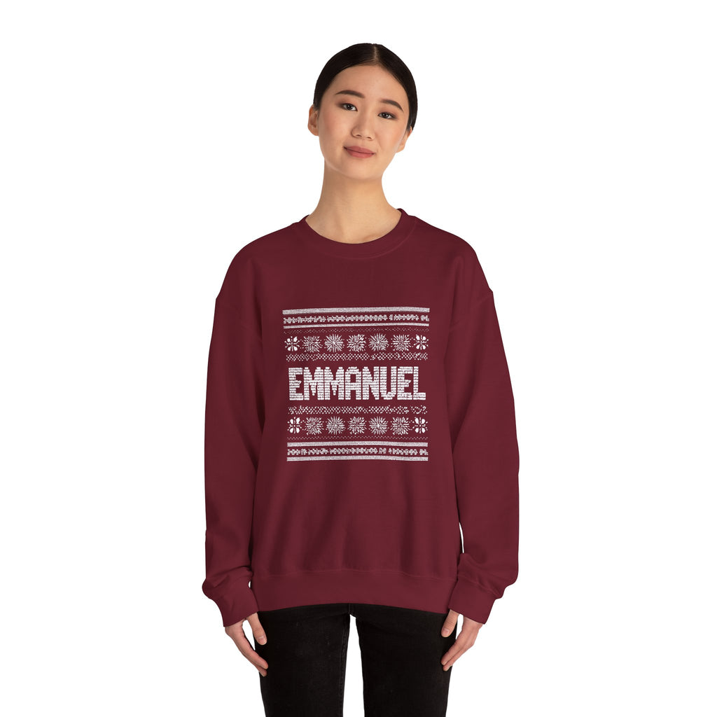 Emmanuel Gildan Unisex Christmas Crewneck Sweatshirt |Christian Holiday Gift