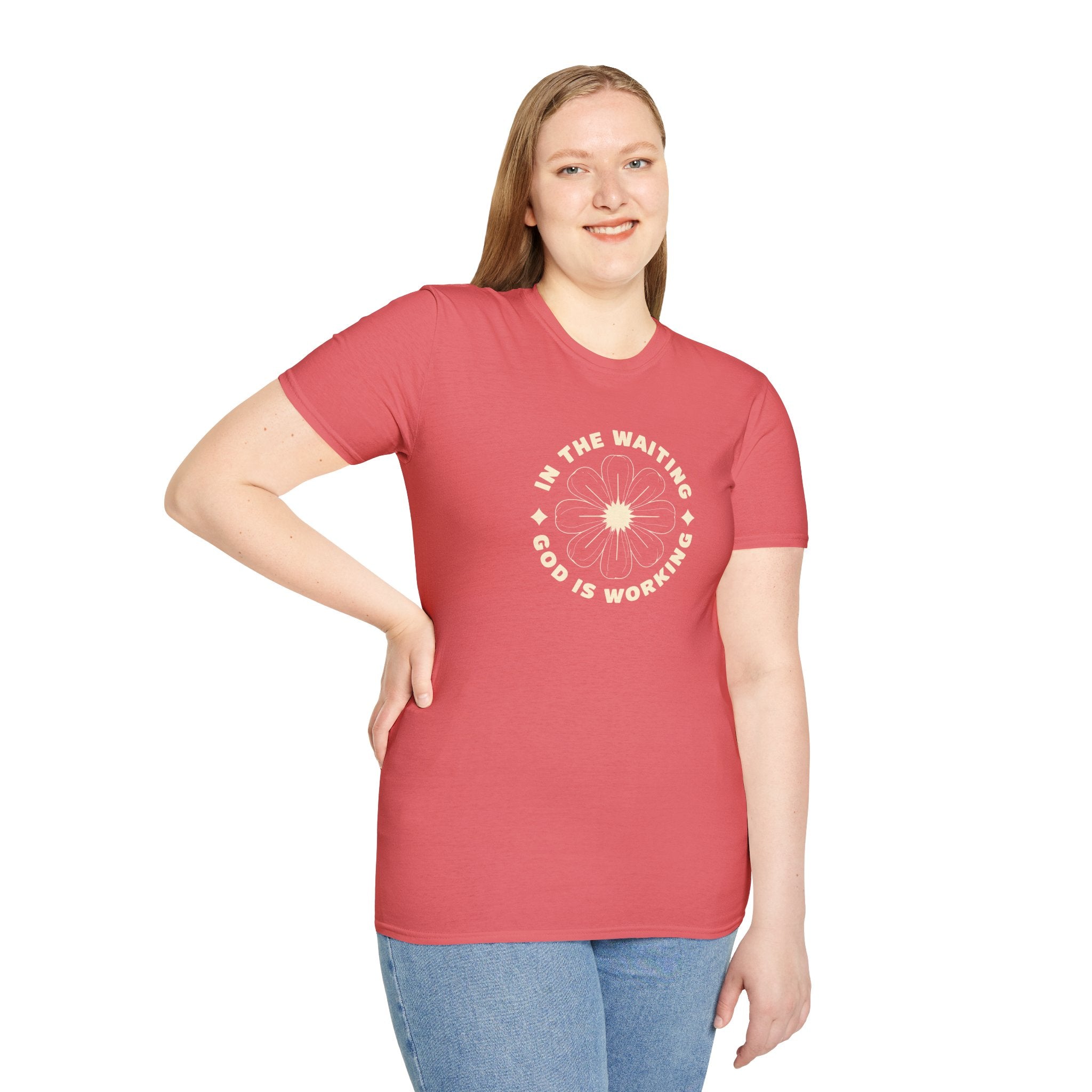 In the Waiting God Is Working Christian Gildan Unisex T-shirt | Women’s Faith Graphic Tee
