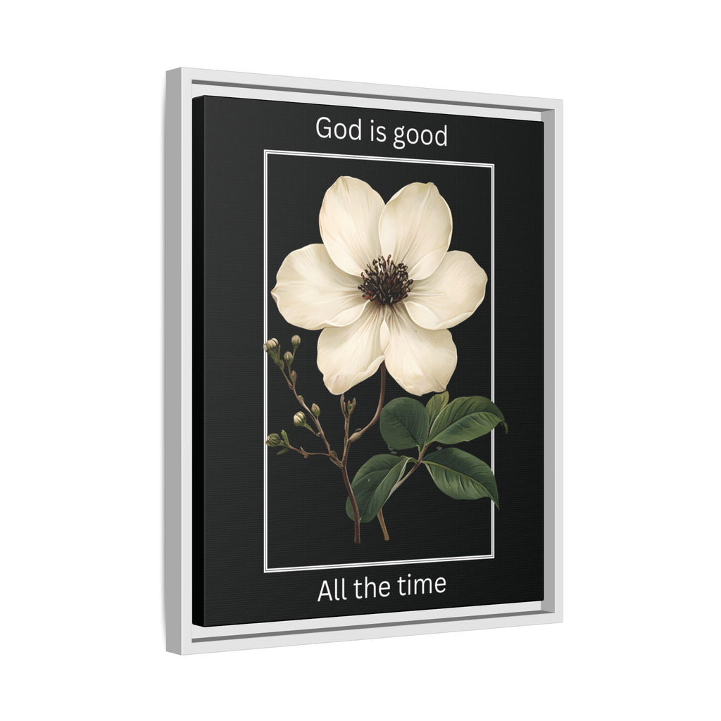 God is Good All The Time Christian Framed Matte Canvas Wall Art | Faith Inspirational Home Decor