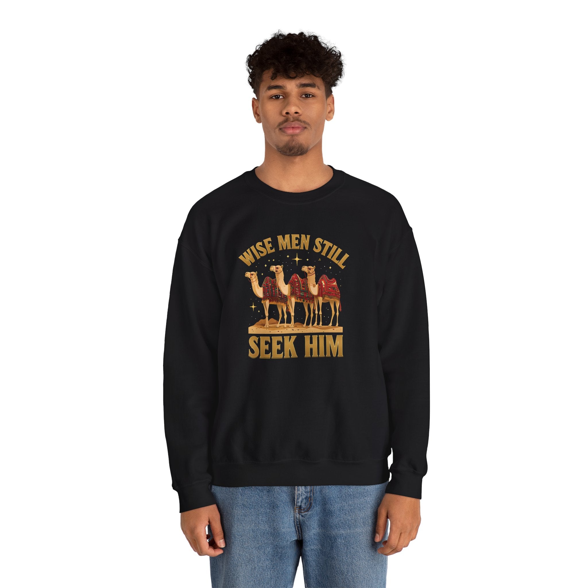 Wise Men Still Seek Him Gildan Unisex Crewneck Sweatshirt | Gift for Men | Religious Holiday Apparel
