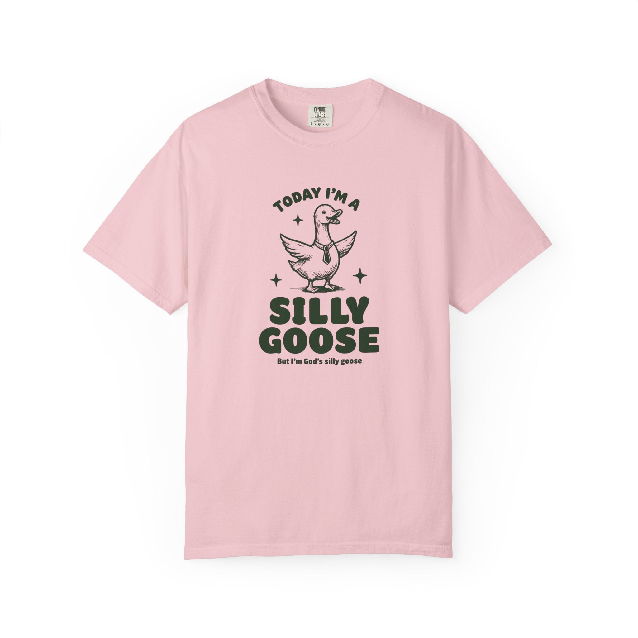 God’s Silly Goose with tie Christian T-Shirt | Graphic Tee | Unisex Garment Dyed Cotton Top S-4XL