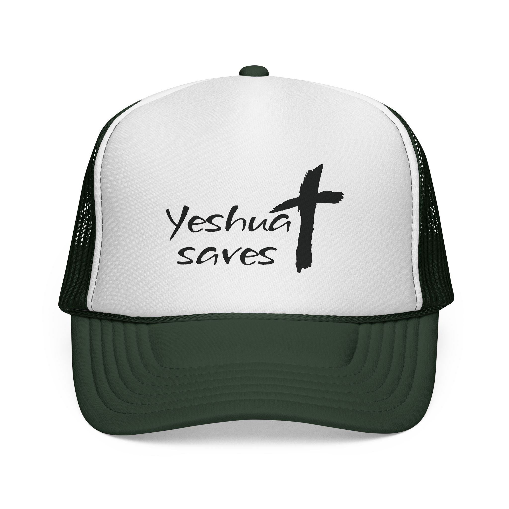 Yeshua Saves Trucker Hat | Christian Faith Snapback Cap | Jesus Saves Mesh Hat | Christian Streetwear Hat