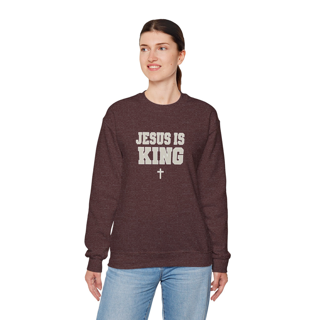 Jesus is King Gildan Unisex Crewneck Sweatshirt | Christian Apparel | Inspirational Gift | Cozy Everyday Wear