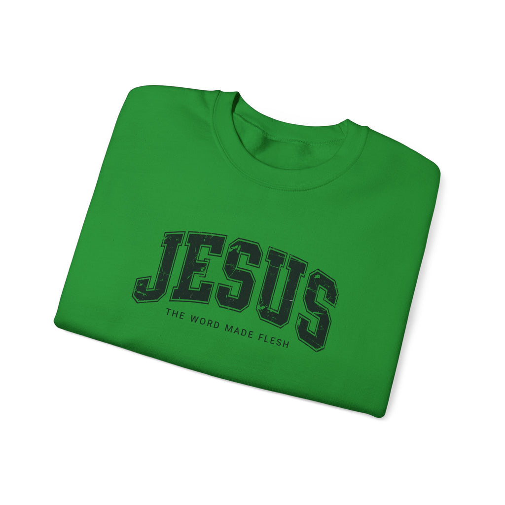 Jesus the Word Made Flesh Gildan Crewneck Sweatshirt | Christian Unisex Sweatshirt | Faith Apparel | Religious Gift