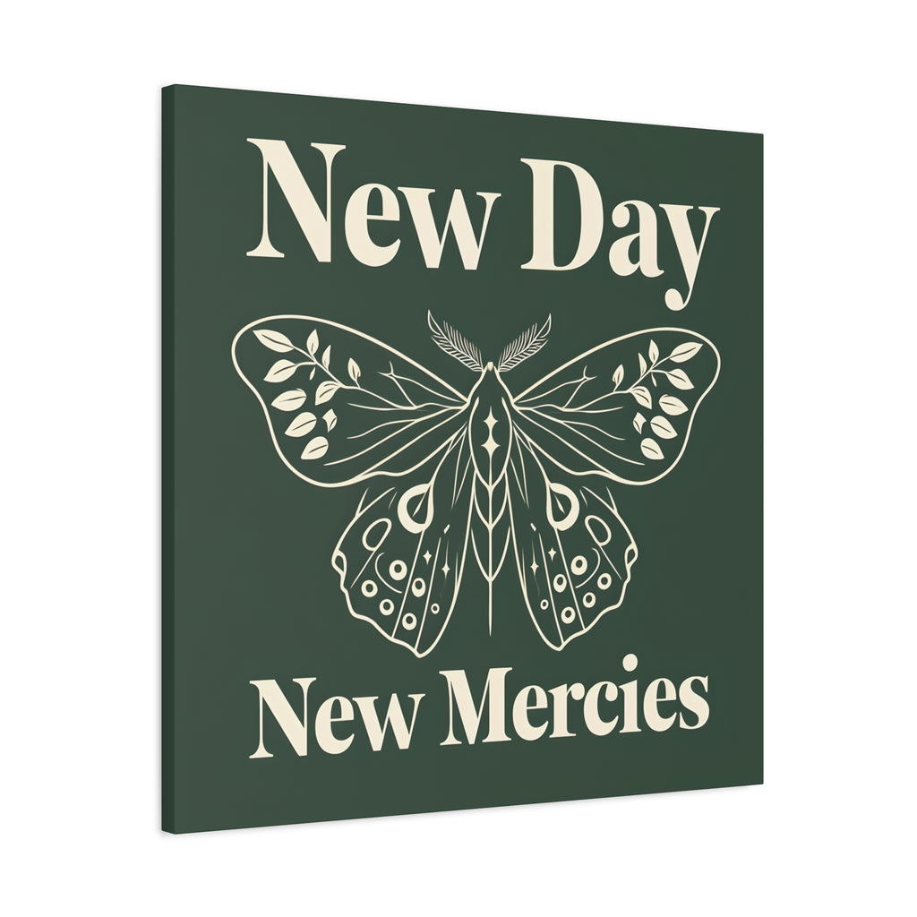 New Day New Mercies Christian Matte Canvas Wall Art | Faith Home Decor | Christian Housewarming Gift