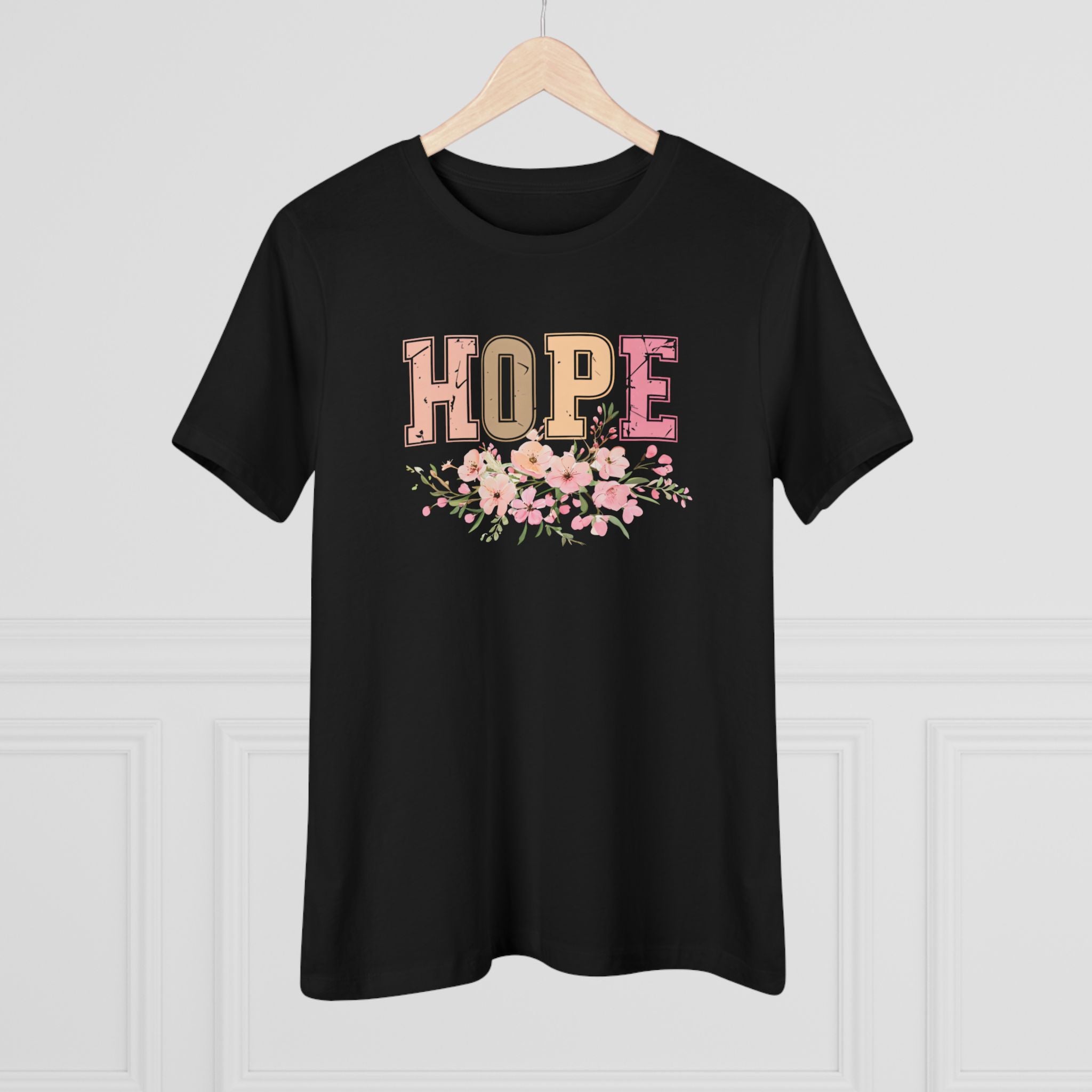 Hope Bella + Canvas Christian T-Shirt with Floral Design – Faith-Based Shirt for Women, Bible Verse Inspired Gift Idea