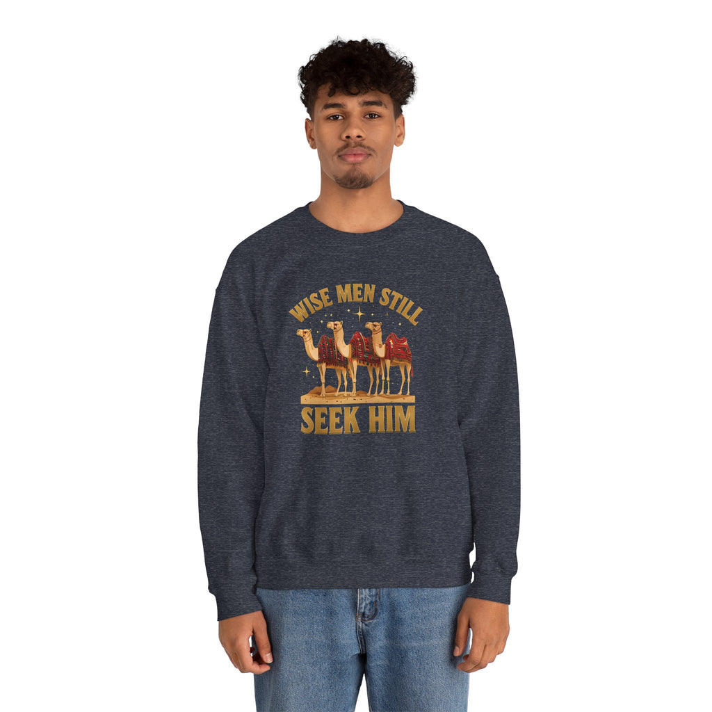 Wise Men Still Seek Him Gildan Unisex Crewneck Sweatshirt | Gift for Men | Religious Holiday Apparel