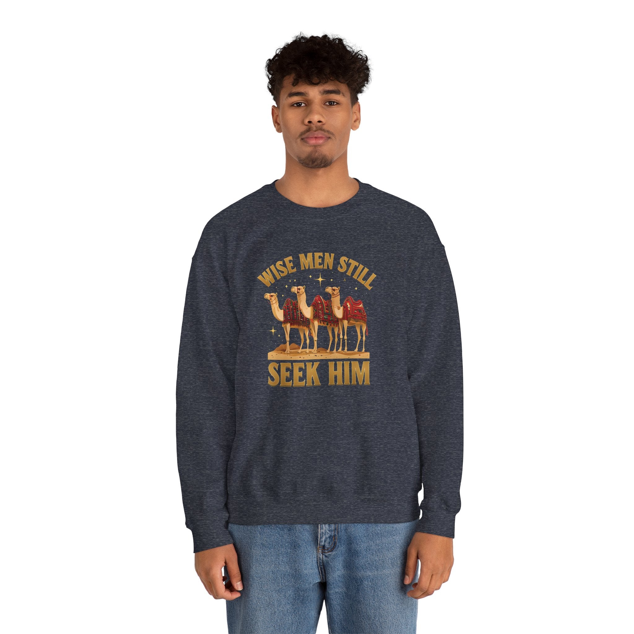 Wise Men Still Seek Him Gildan Unisex Crewneck Sweatshirt | Gift for Men | Religious Holiday Apparel