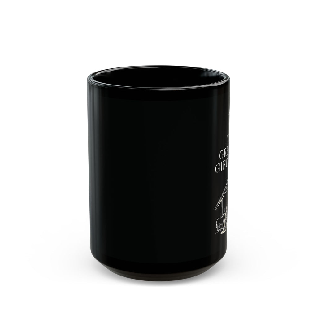 The Greatest Gift of All Christian Black Coffee Mug | Christmas Gift Ceramic Cup 11oz, 15oz