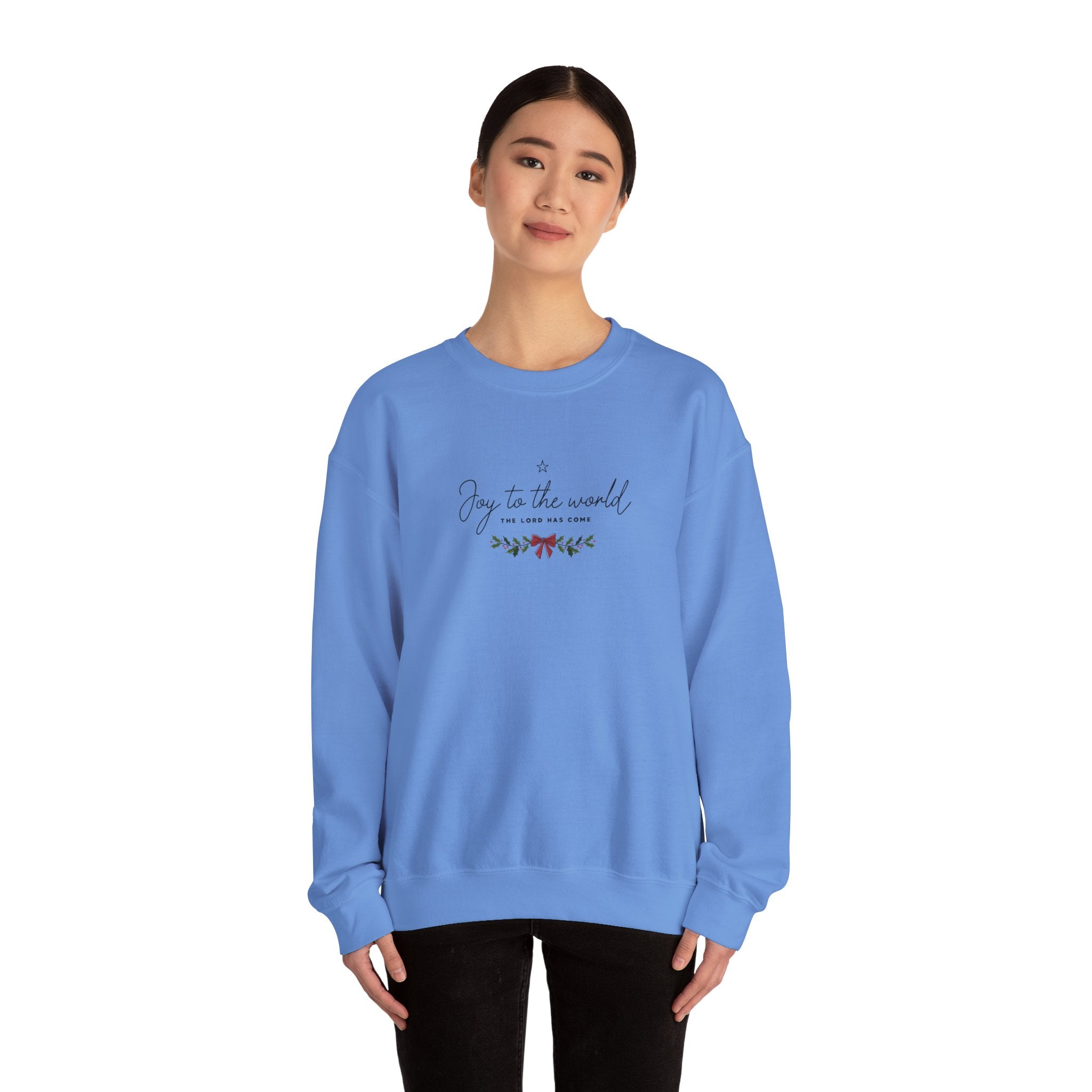 Joy to the World Gildan Unisex Sweatshirt | Faith Crewneck Pullover | Holiday Cozy Winter Gift Top