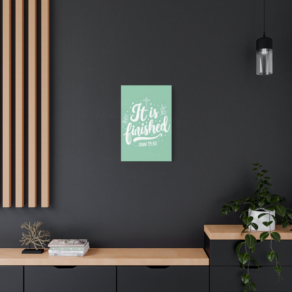 It Is Finished (John 19:30) Matte Canvas Wall Art | Christian Home Decor