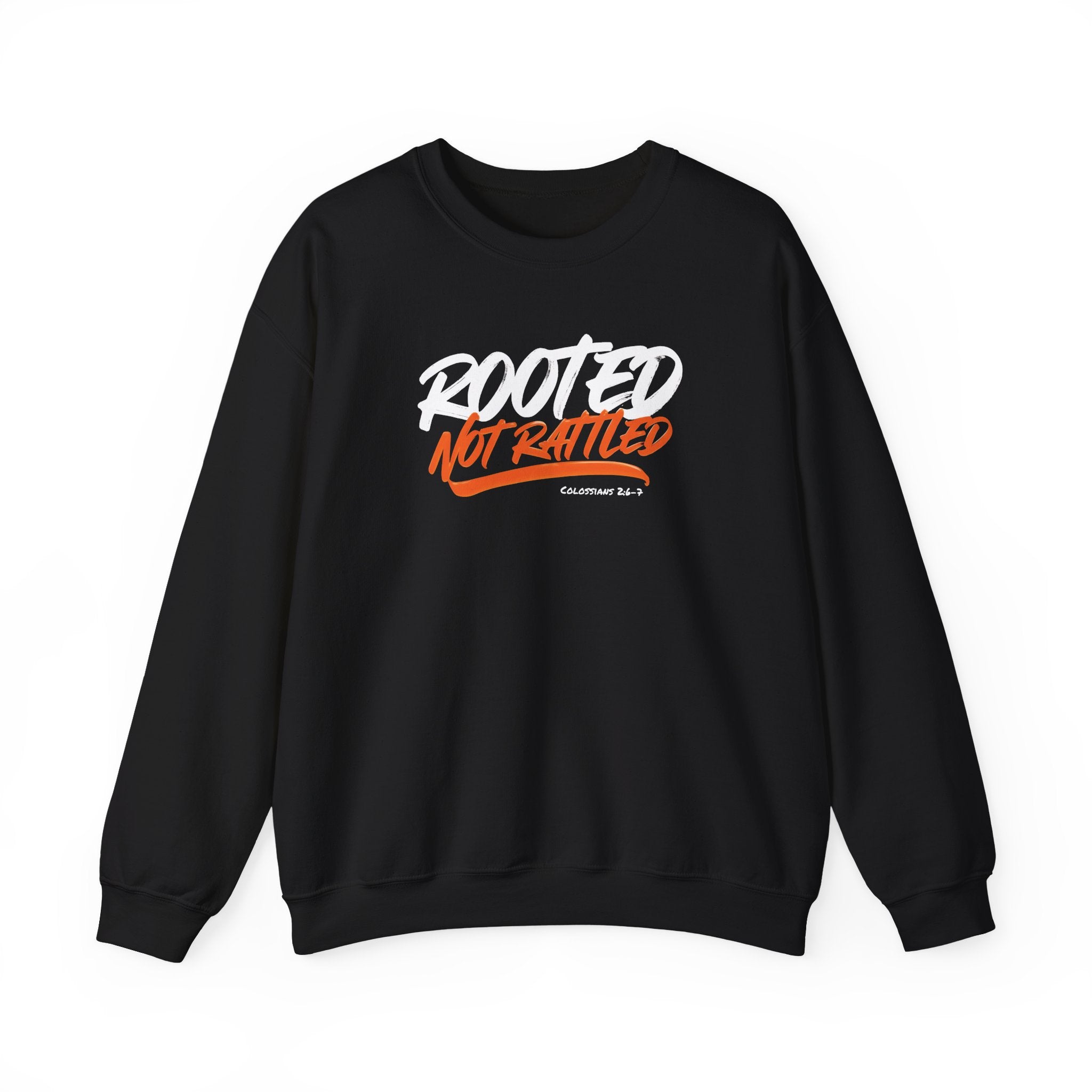 Rooted Not Rattled Gildan Christian Sweatshirt | Unisex Crewneck Pullover | Christian Gift