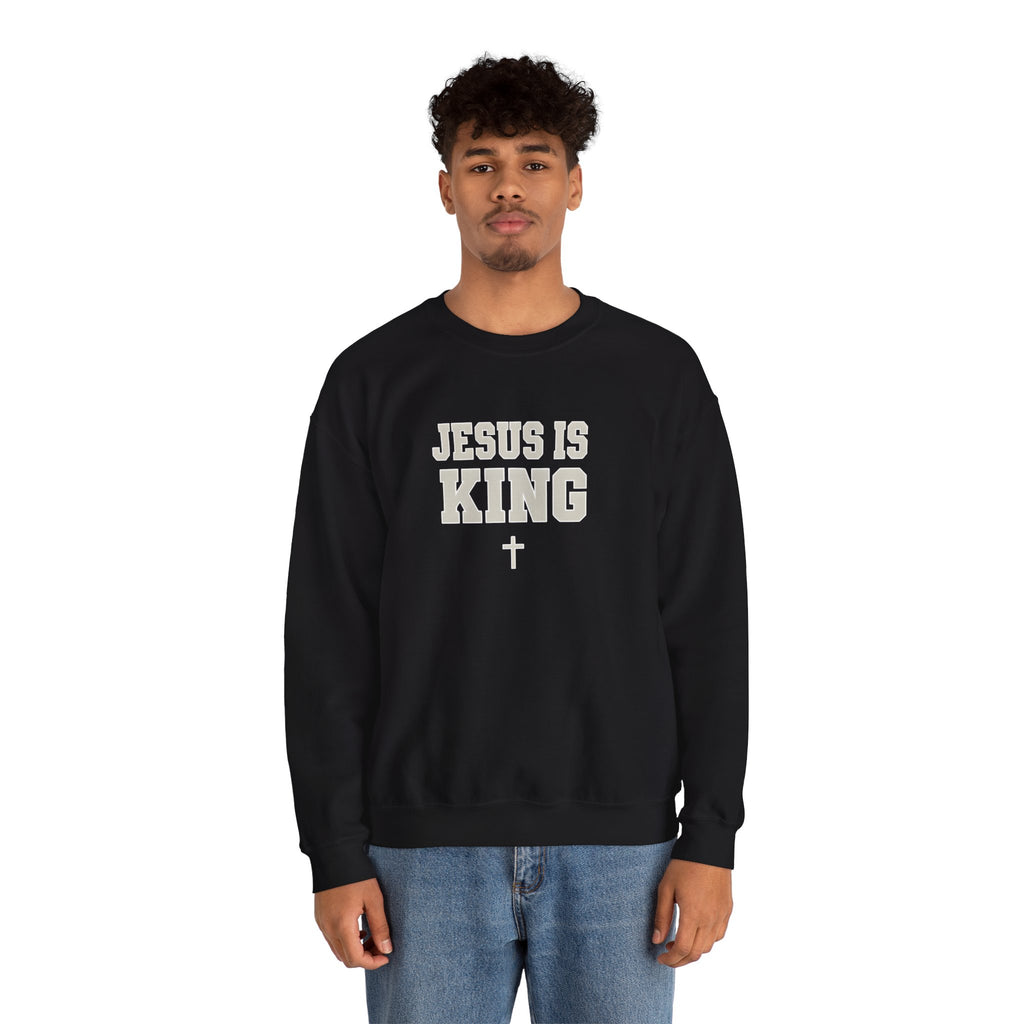 Jesus is King Gildan Unisex Crewneck Sweatshirt | Christian Apparel | Inspirational Gift | Cozy Everyday Wear