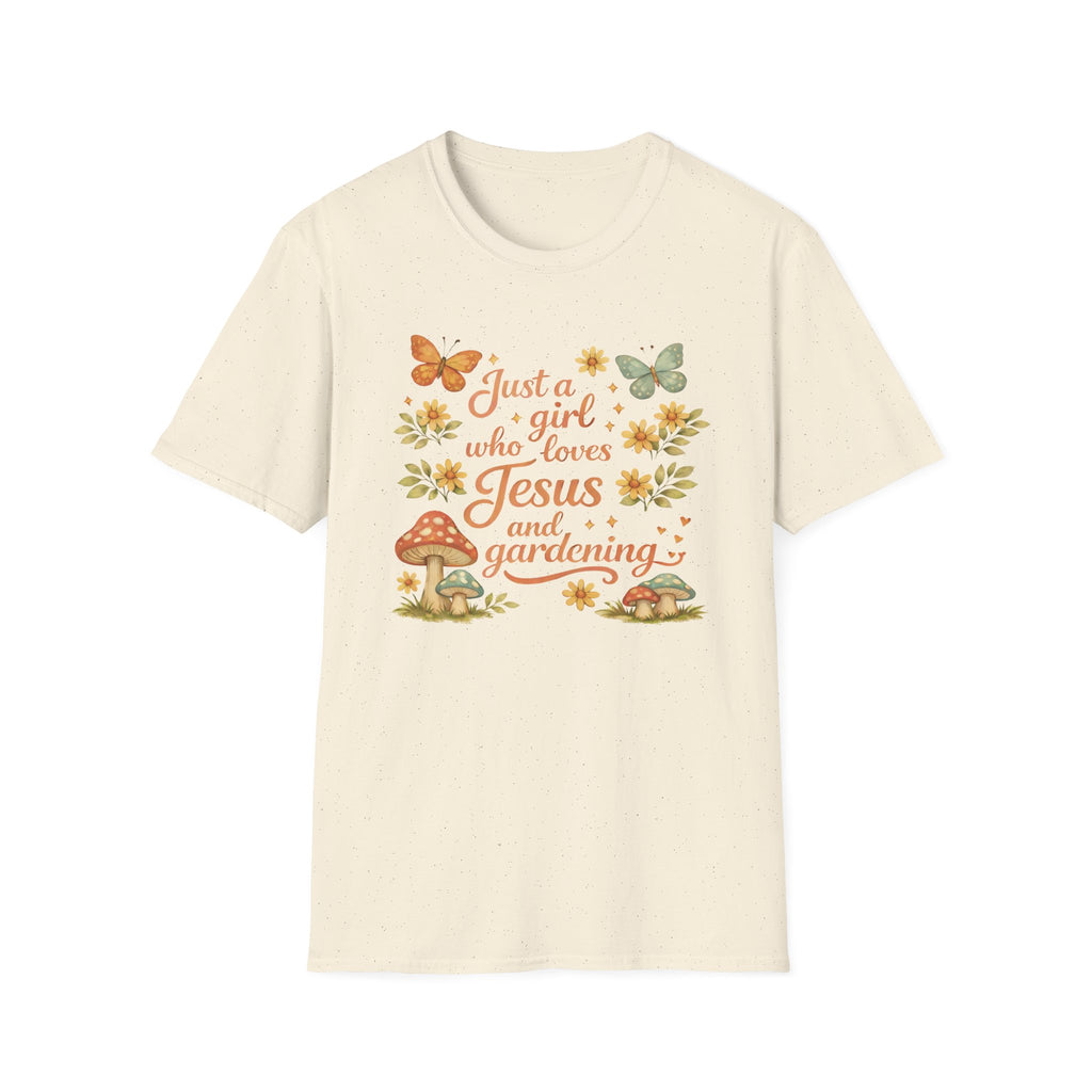 Just A Girl Who Loves Jesus and Gardening Gildan Unisex Tshirt | Christian Gardening T-Shirt | Faith Shirt | Cotton Tee