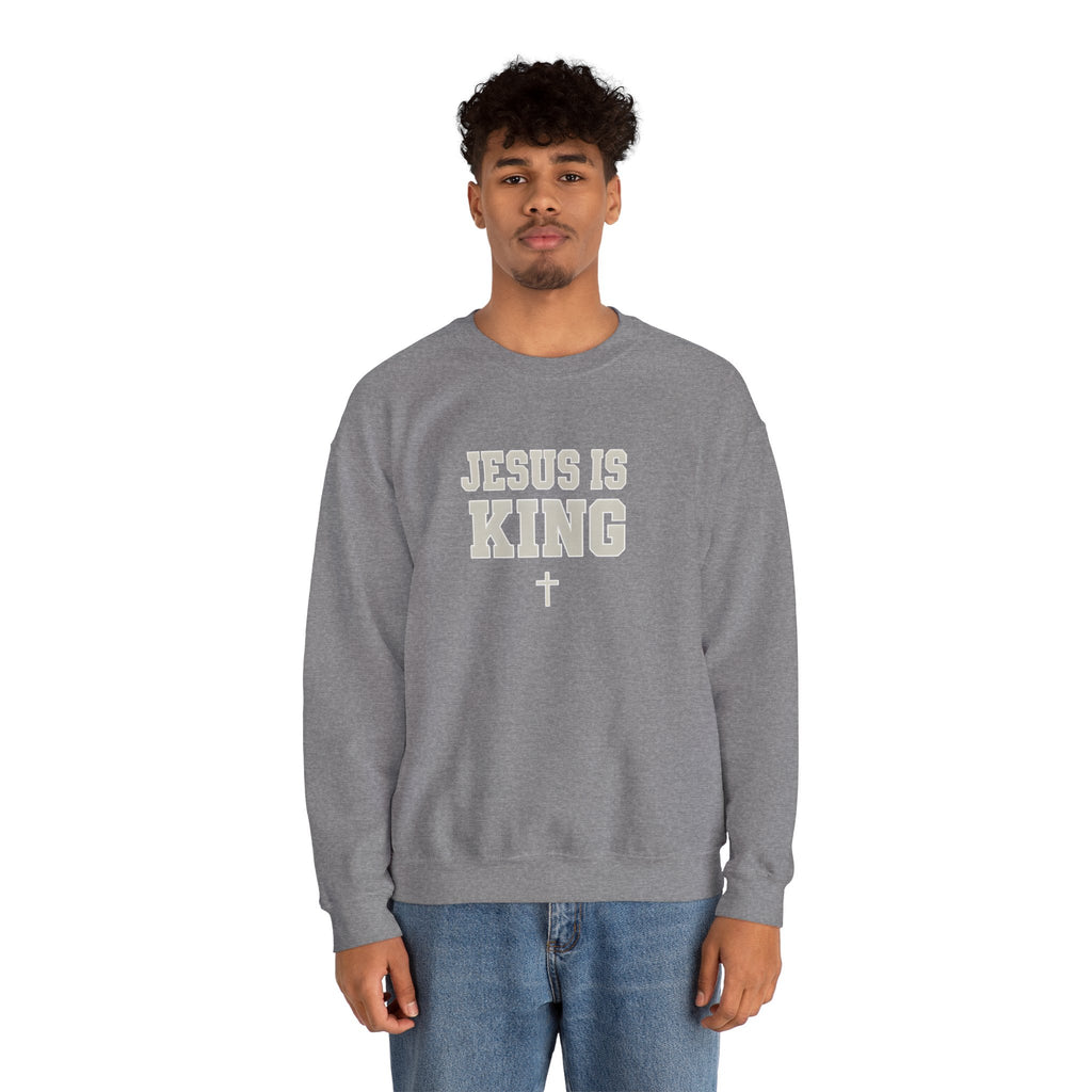 Jesus is King Gildan Unisex Crewneck Sweatshirt | Christian Apparel | Inspirational Gift | Cozy Everyday Wear