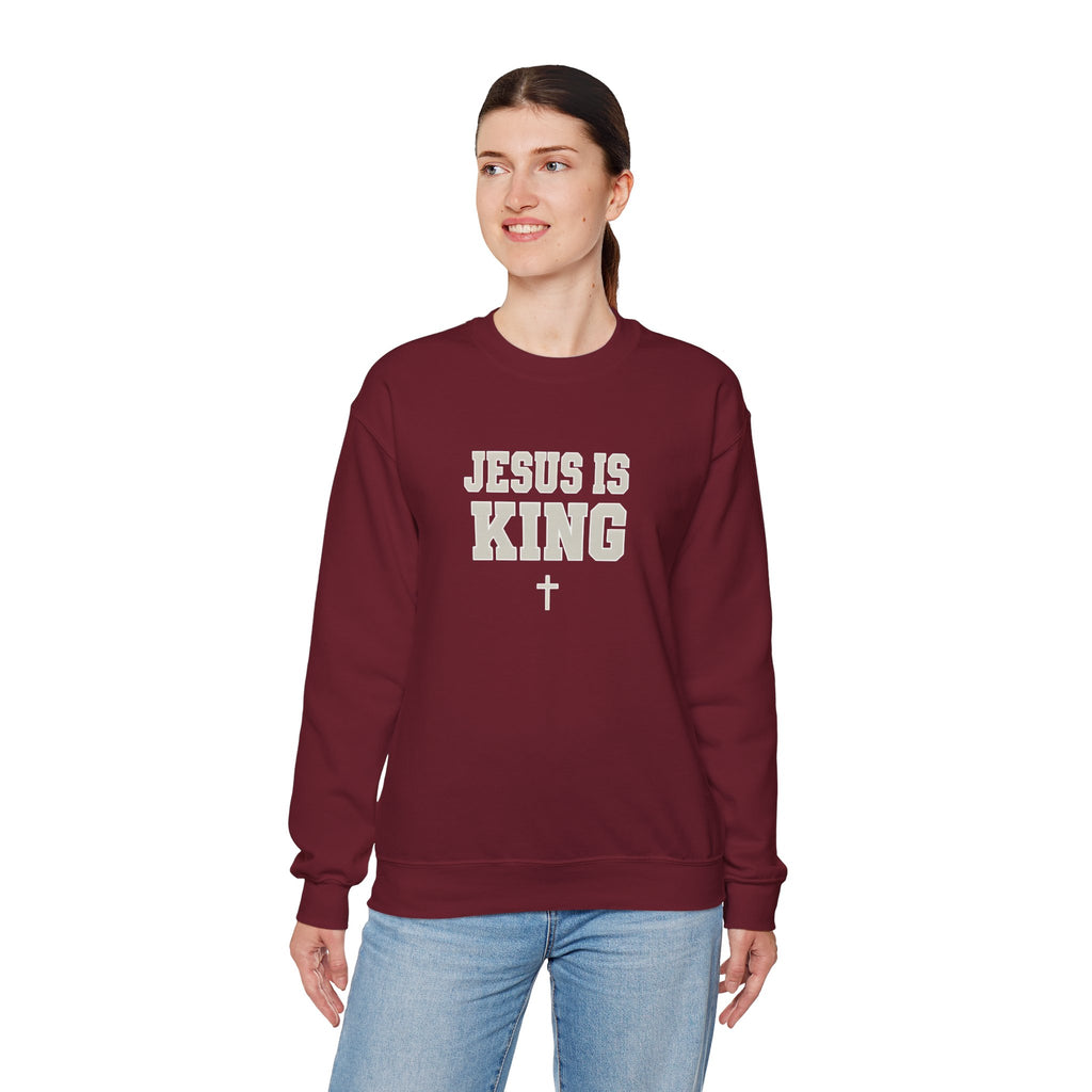 Jesus is King Gildan Unisex Crewneck Sweatshirt | Christian Apparel | Inspirational Gift | Cozy Everyday Wear