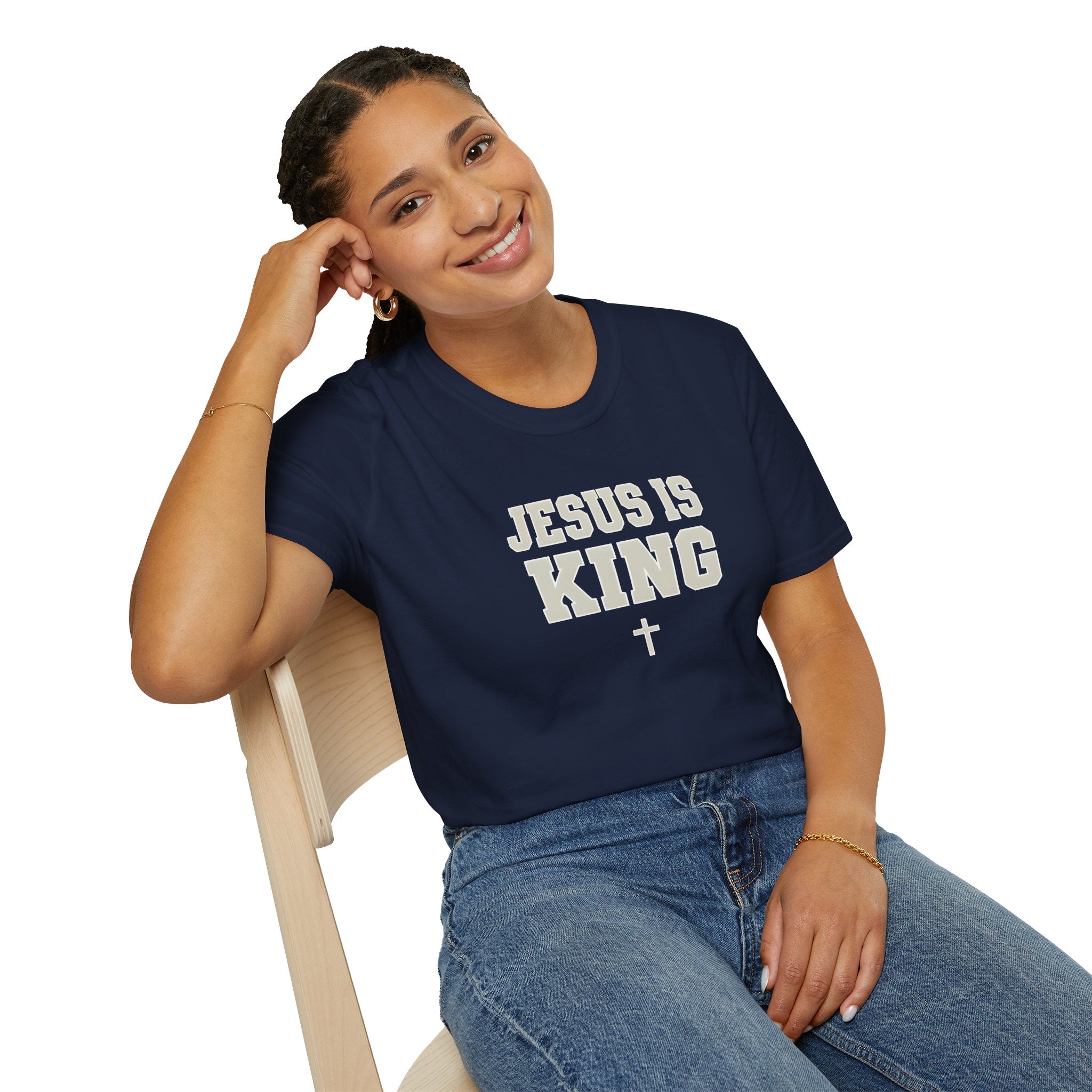 Jesus is King Unisex Gildan Softstyle T-Shirt | Christian Faith Apparel | Christian Gifts