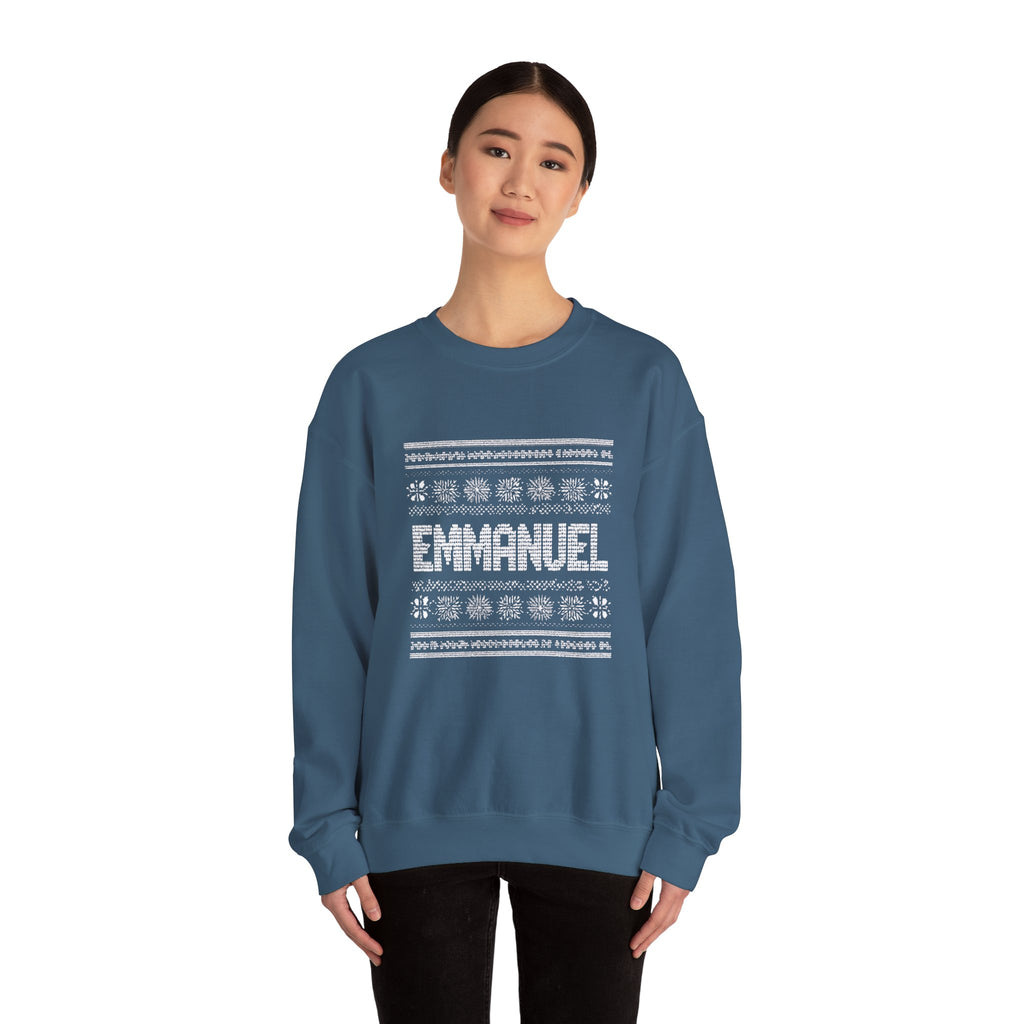 Emmanuel Gildan Unisex Christmas Crewneck Sweatshirt |Christian Holiday Gift