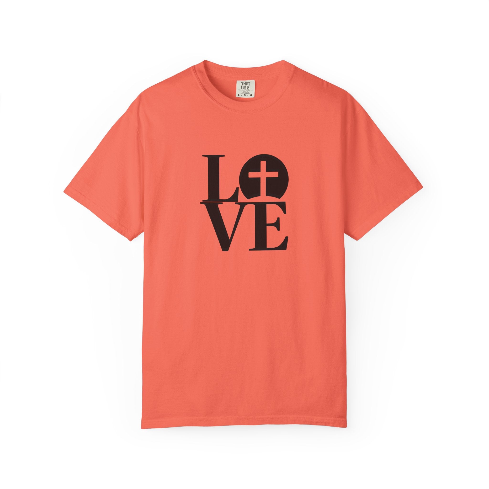 LOVE Cross Christian T-Shirt | Comfort Colors Faith-Based Unisex Tee (S–4XL) | Jesus is Love Shirt