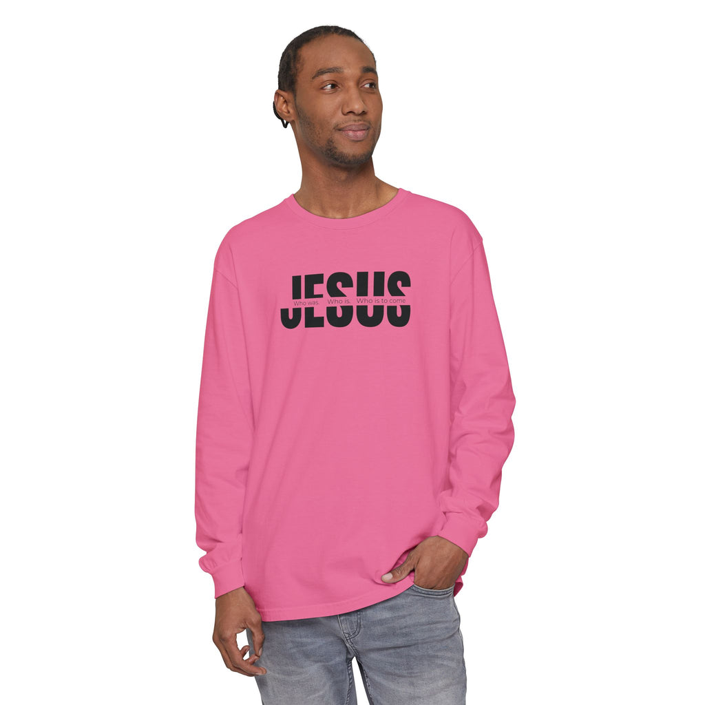 Jesus Comfort Colors Christian Long Sleeve Shirt | Faith Graphic Tee | Garment Dyed Cotton