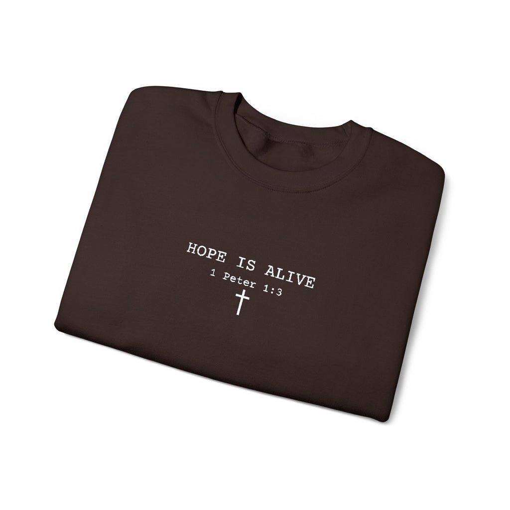 Hope is Alive Embroidered Gildan Unisex Crewneck Sweatshirt | Christian Gift |