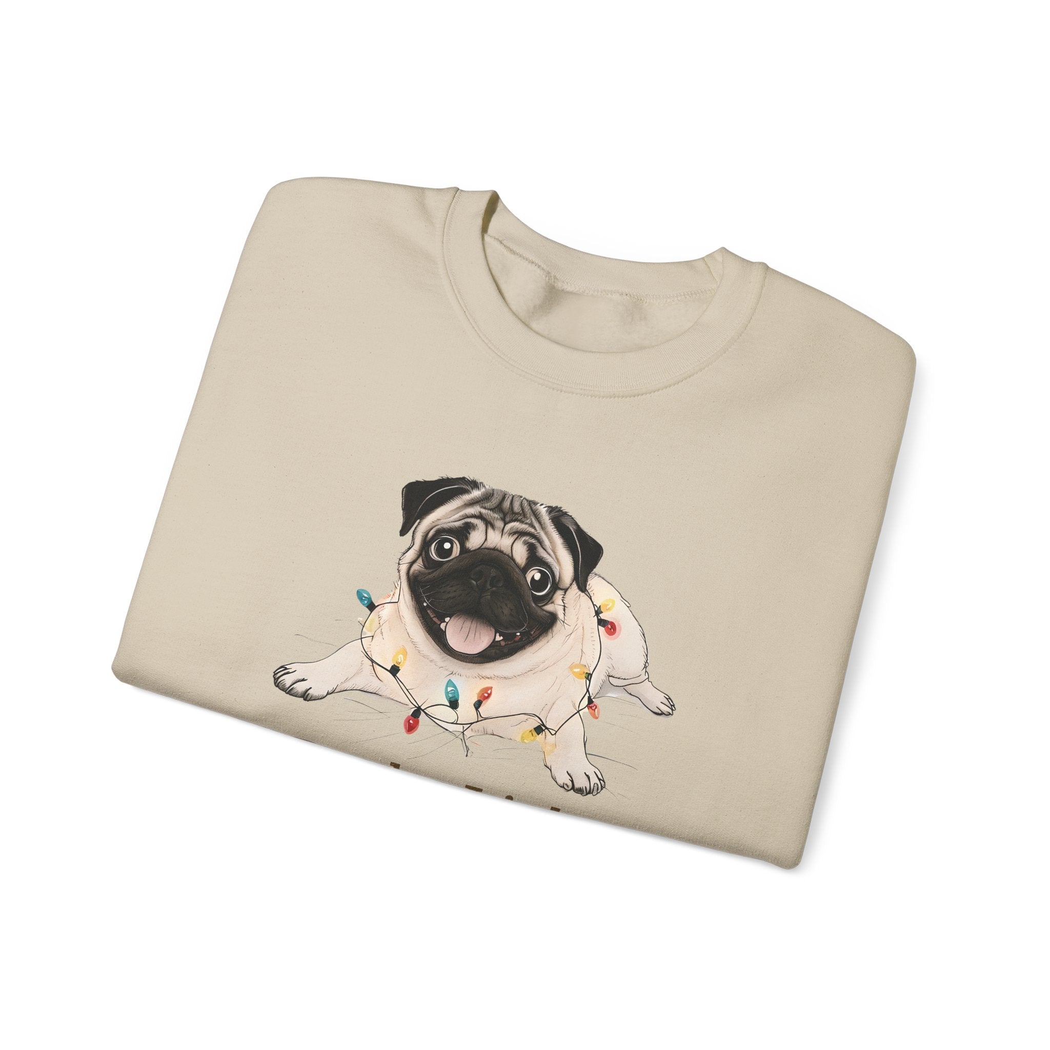 Be the Light Christmas Pug Unisex Gildan Sweatshirt | Christian Crewneck Holiday Gift