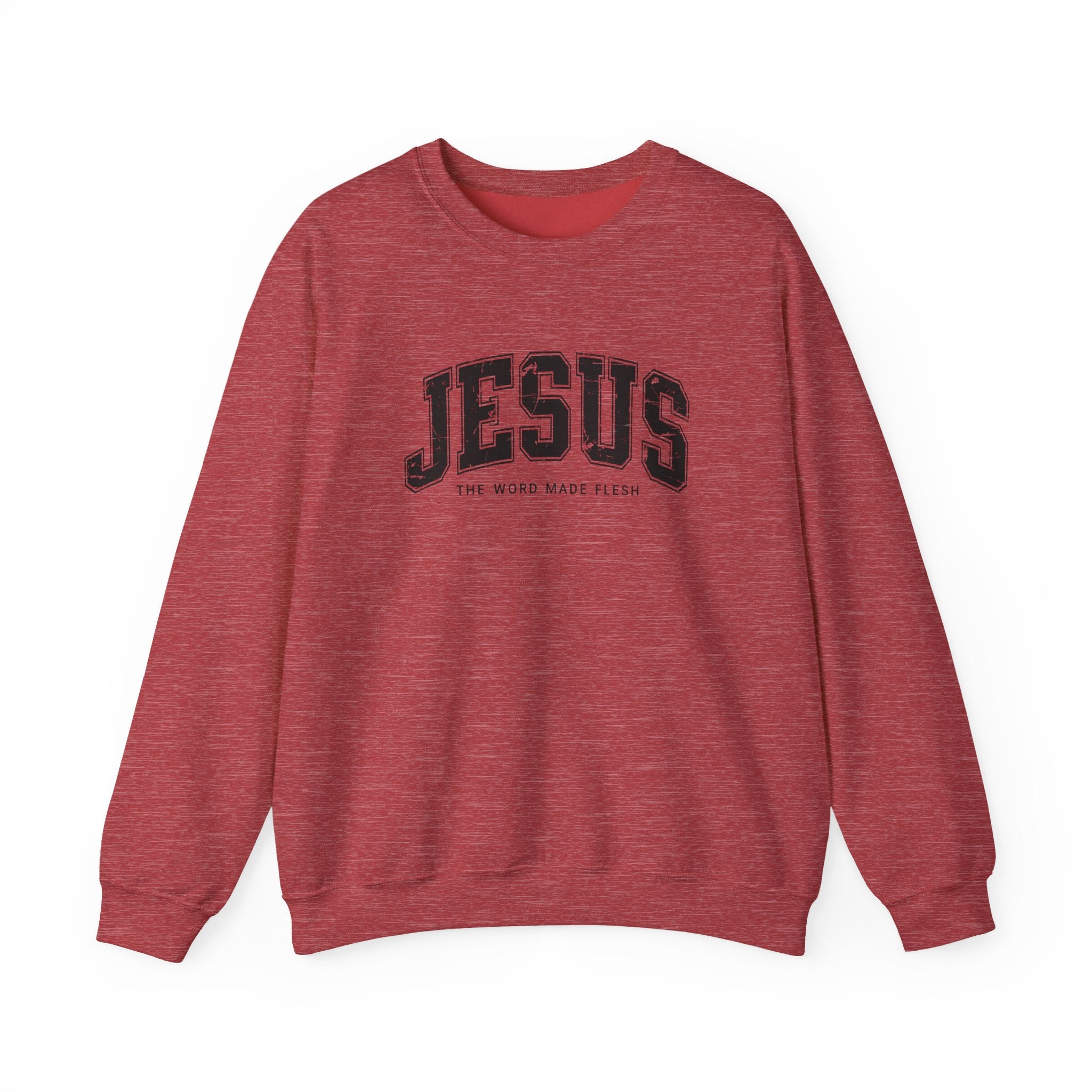 Jesus the Word Made Flesh Gildan Crewneck Sweatshirt | Christian Unisex Sweatshirt | Faith Apparel | Religious Gift