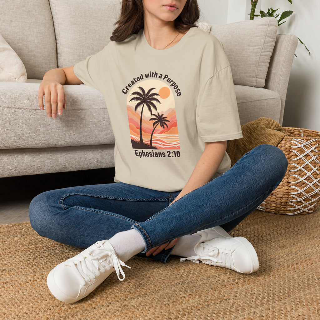 Created With A Purpose Ephesians 2:10 | Gilden Unisex T-shirt | Faith-Based Summer Tee
