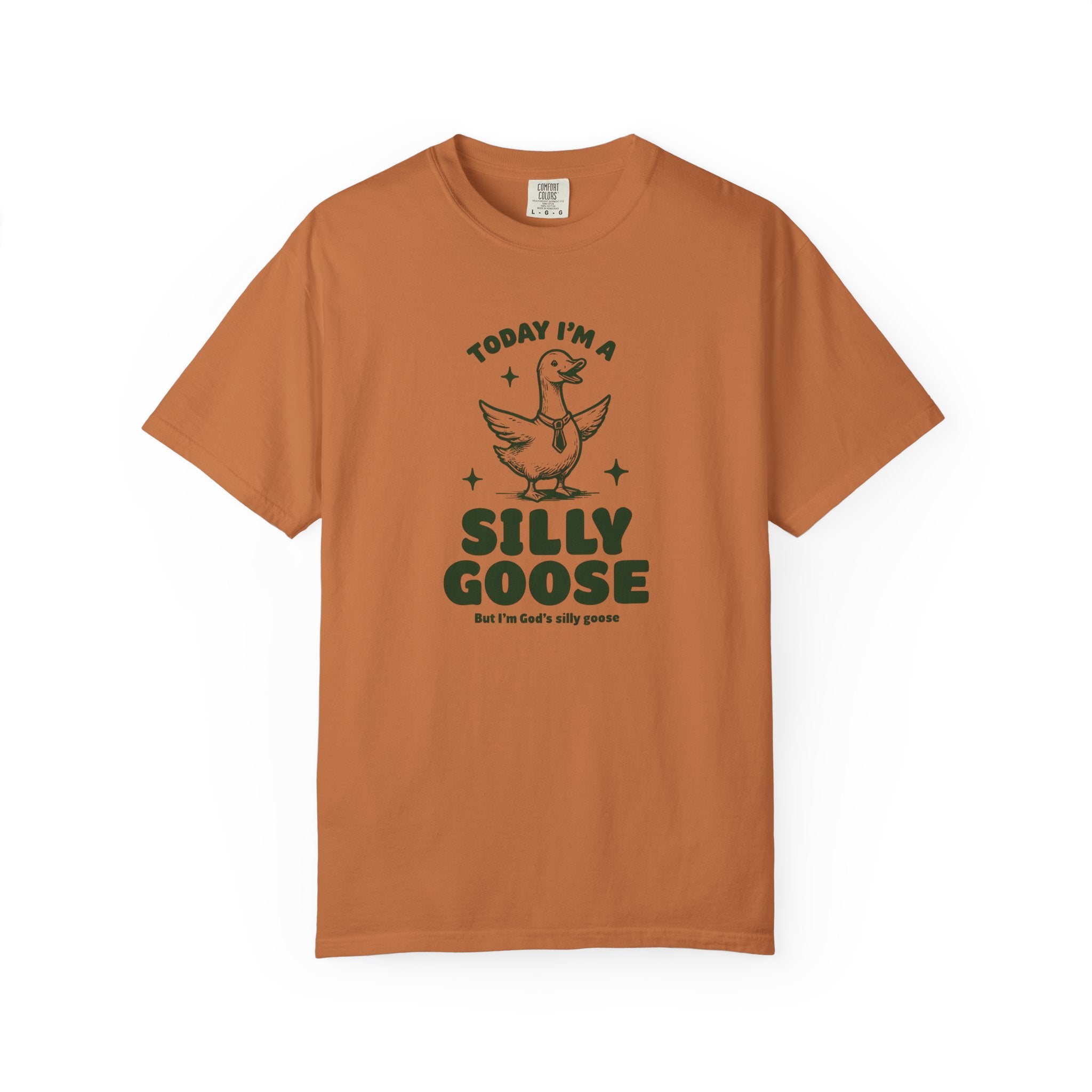 God’s Silly Goose with tie Christian T-Shirt | Graphic Tee | Unisex Garment Dyed Cotton Top S-4XL