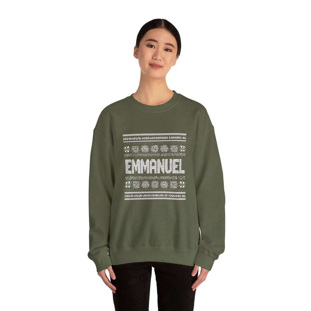 Emmanuel Gildan Unisex Christmas Crewneck Sweatshirt |Christian Holiday Gift