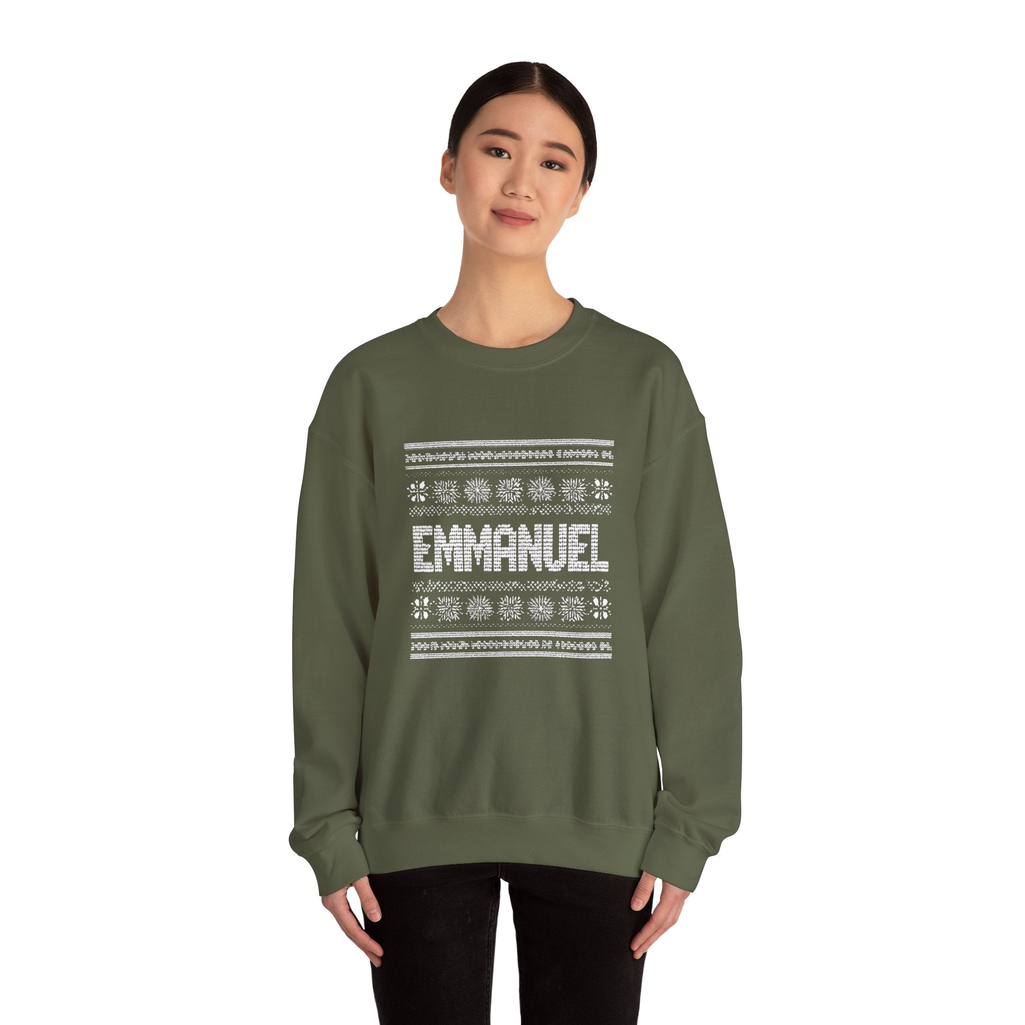 Emmanuel Gildan Unisex Christmas Crewneck Sweatshirt |Christian Holiday Gift
