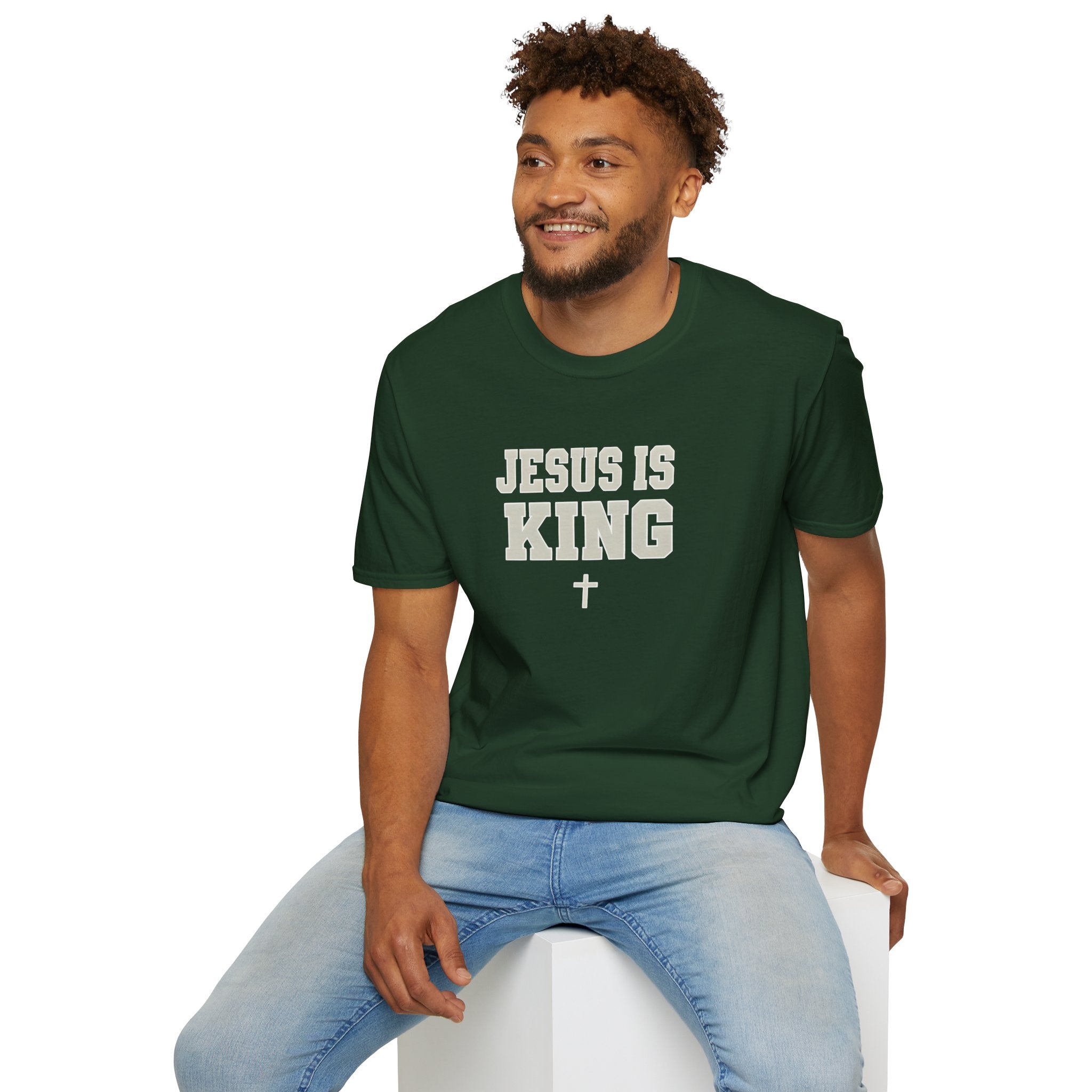 Jesus is King Unisex Gildan Softstyle T-Shirt | Christian Faith Apparel | Christian Gifts