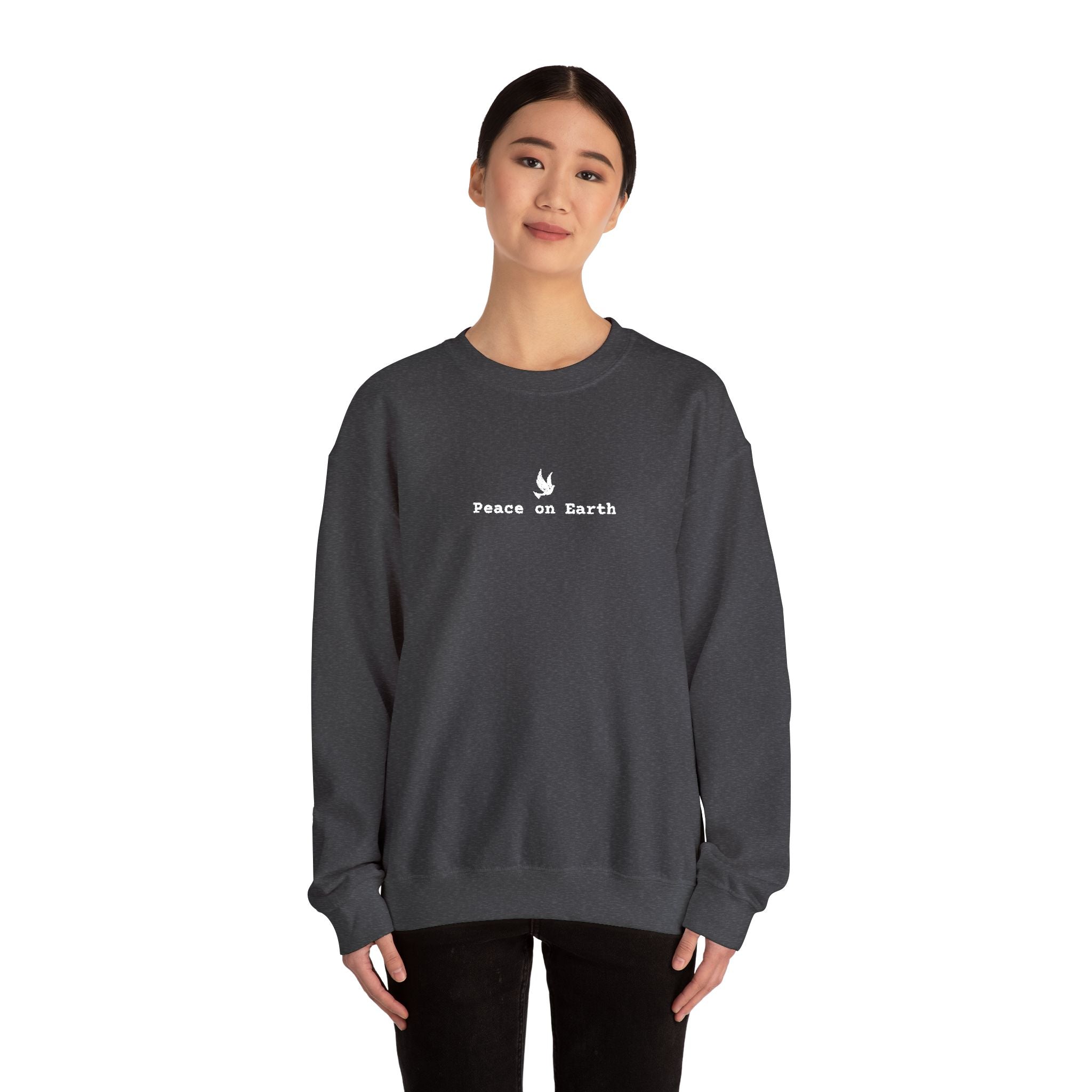 Peace on Earth Embroidered Gildan Christian Crewneck Unisex Sweatshirt | Christian gift | Christmas sweatshirt & gift