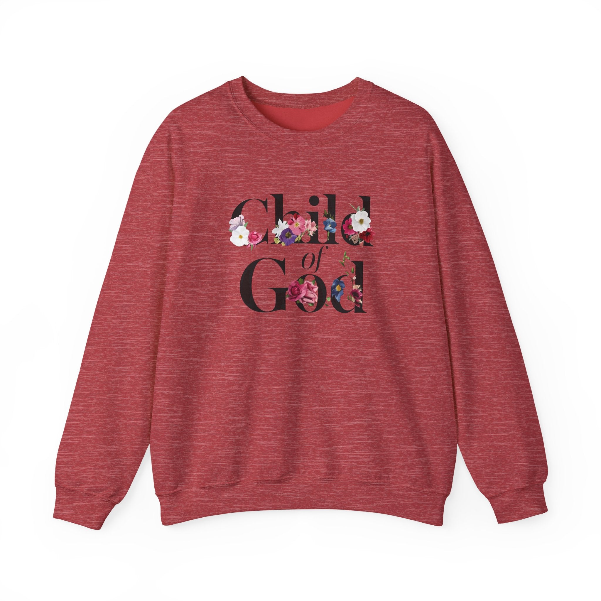 Child of God Floral Christian Gildan Crewneck Sweatshirt | Faith Inspirational Gift