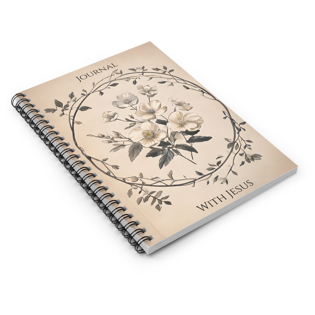 Journal with Jesus Christian Spiral Notebook 6x8 | Floral Journal | Faith Notebook Gift for Women