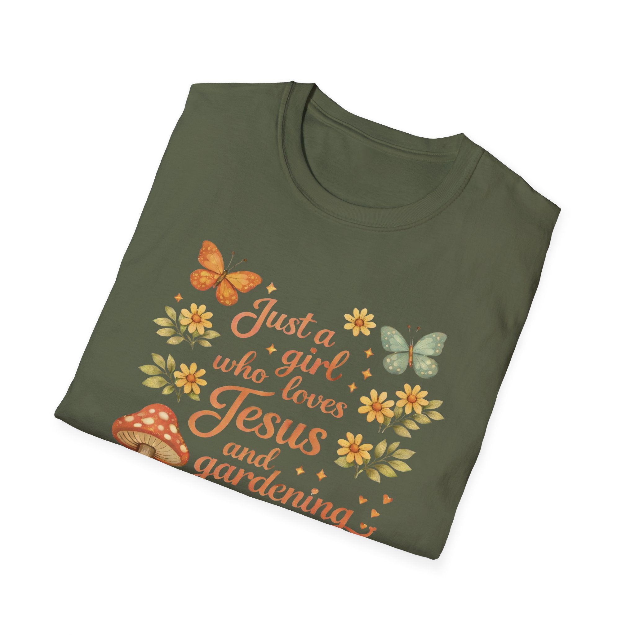 Just A Girl Who Loves Jesus and Gardening Gildan Unisex Tshirt | Christian Gardening T-Shirt | Faith Shirt | Cotton Tee