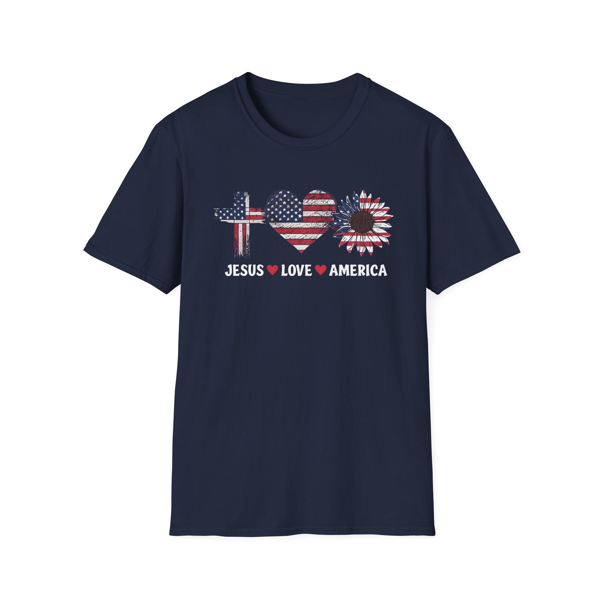 Jesus Love America Shirt | Patriotic Christian T-Shirt | Faith Based 4th of July Outfit