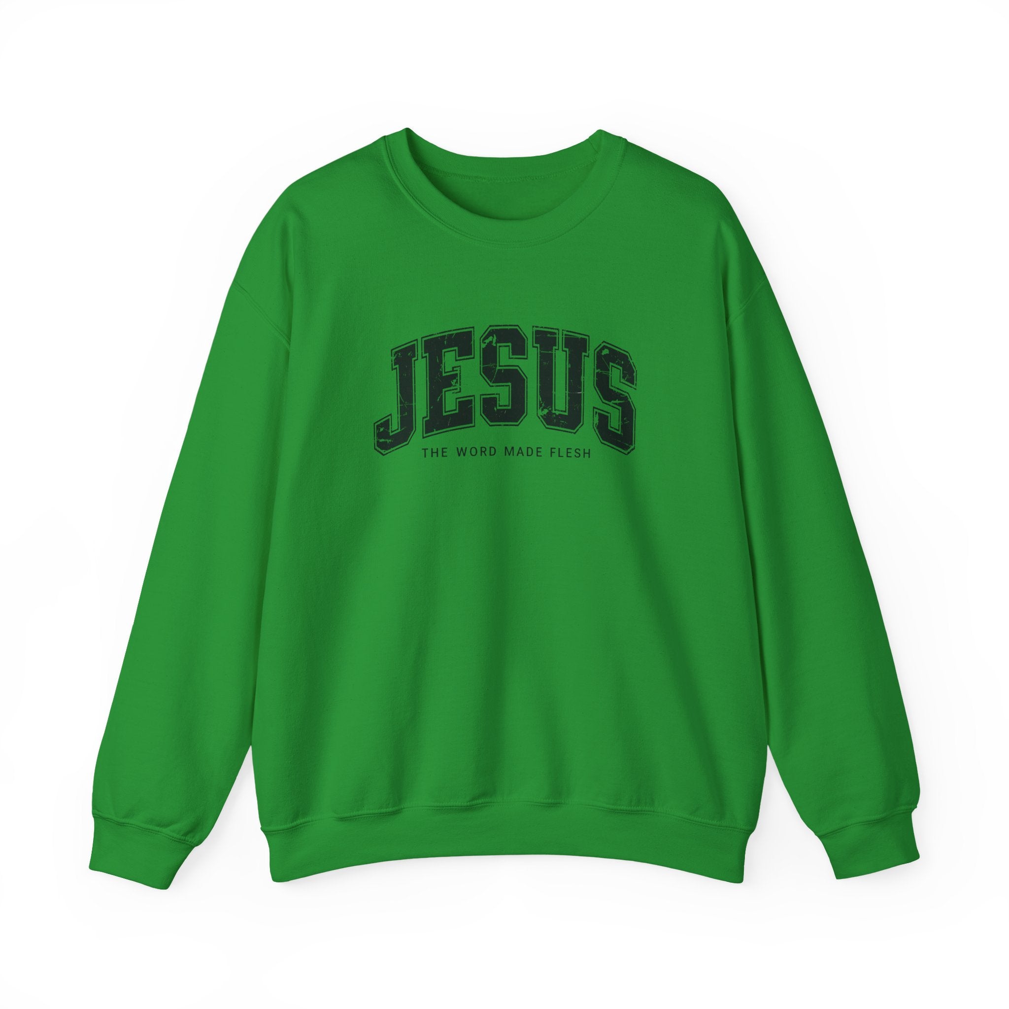 Jesus the Word Made Flesh Gildan Crewneck Sweatshirt | Christian Unisex Sweatshirt | Faith Apparel | Religious Gift