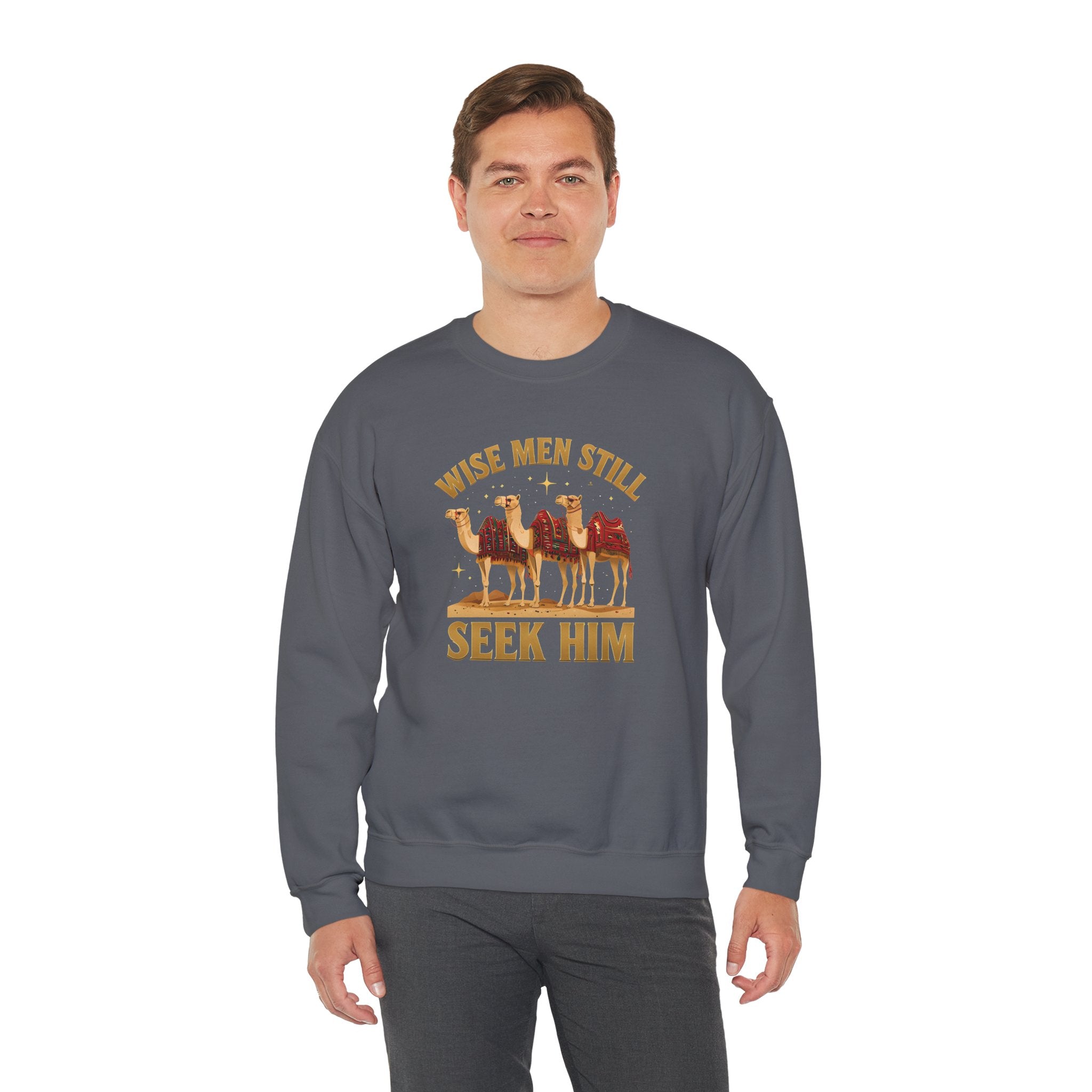 Wise Men Still Seek Him Gildan Unisex Crewneck Sweatshirt | Gift for Men | Religious Holiday Apparel