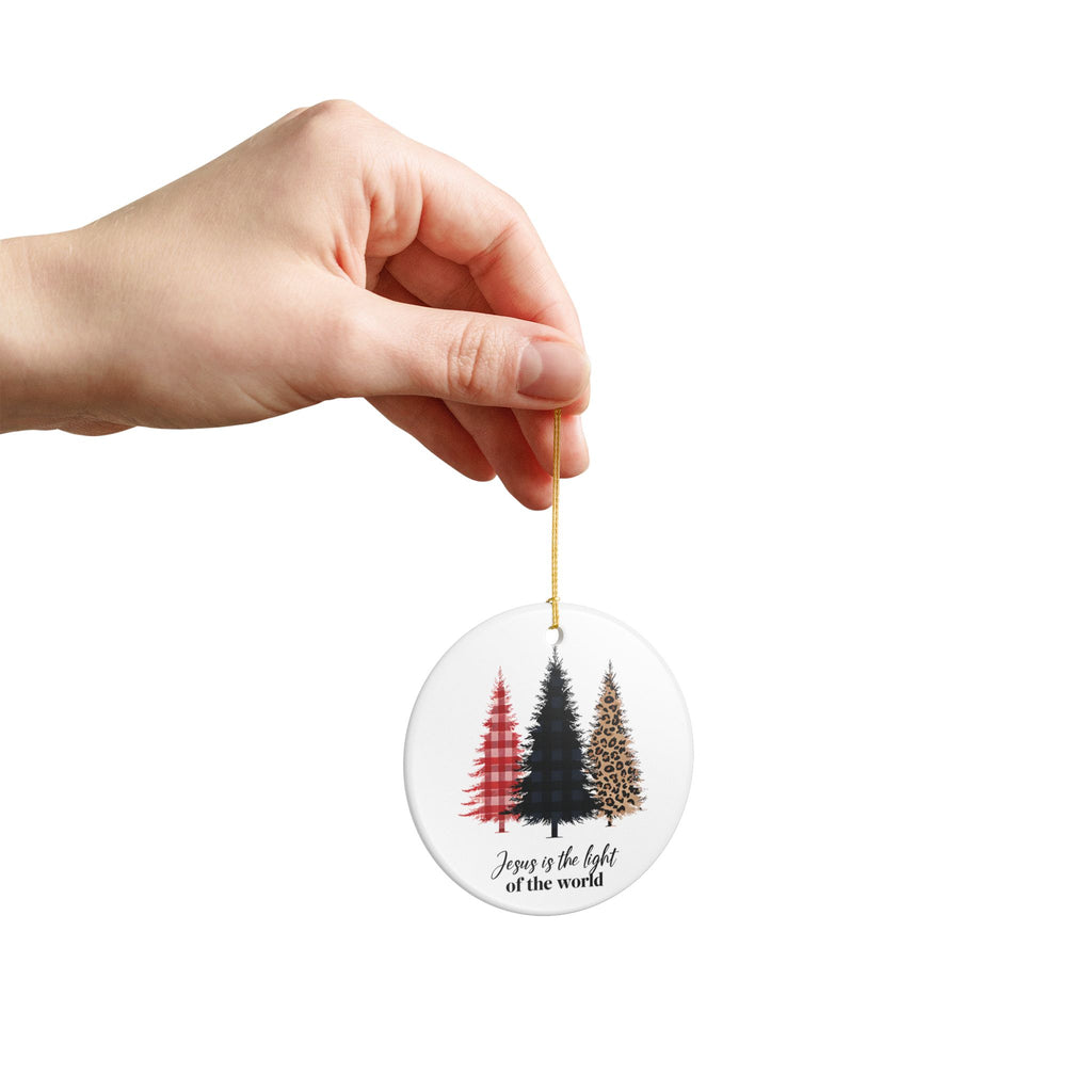Jesus is the light of the world Christmas Ceramic Ornament | Holiday Tree Décor | Stocking Stuffer