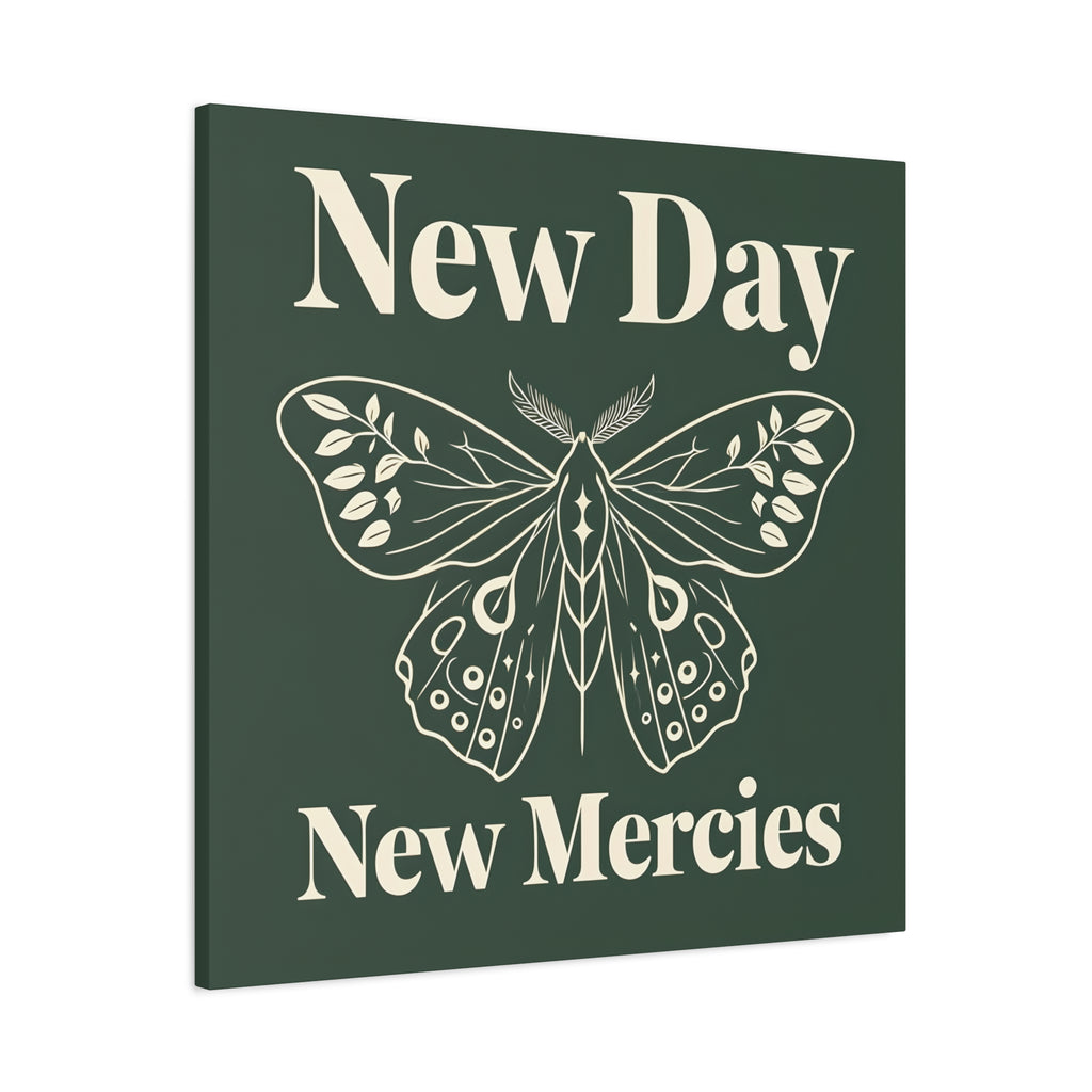 New Day New Mercies Christian Matte Canvas Wall Art | Faith Home Decor | Christian Housewarming Gift