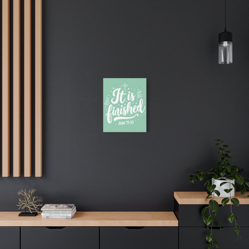It Is Finished (John 19:30) Matte Canvas Wall Art | Christian Home Decor
