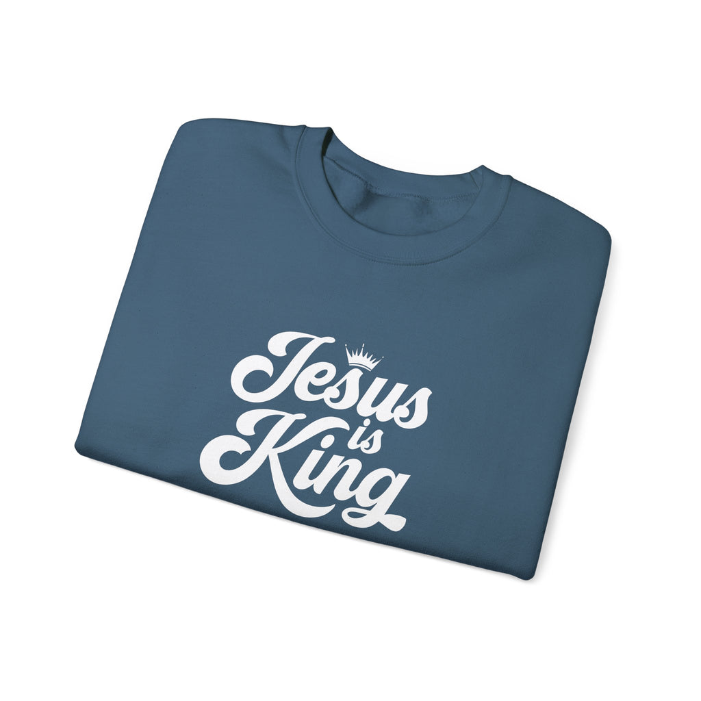 Jesus Is King Christian Gildan Unisex Crewneck Sweatshirt | Faith Apparel |  Religious Gift