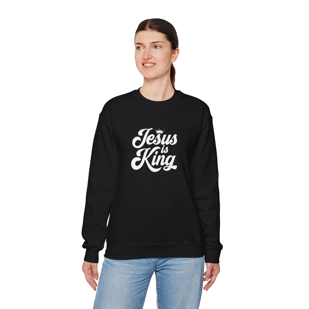 Jesus Is King Christian Gildan Unisex Crewneck Sweatshirt | Faith Apparel |  Religious Gift