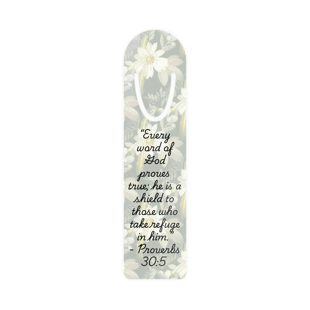 Proverbs 30:5 Christian Scripture Bookmark | Floral Aluminum Bookmark Gift